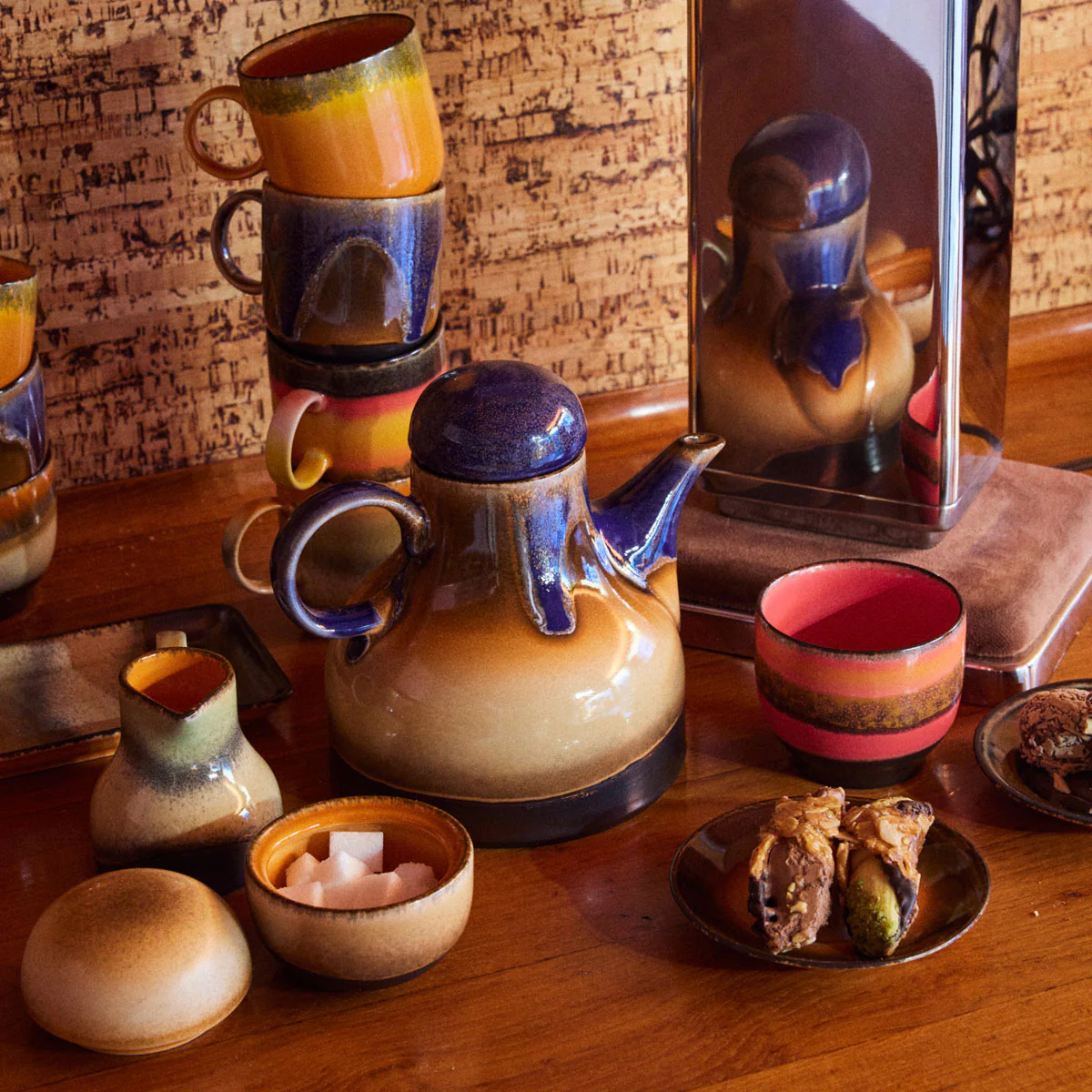 Cafetière Afternoon en Céramique 70'S - 19 x 14 x 17.7 cm