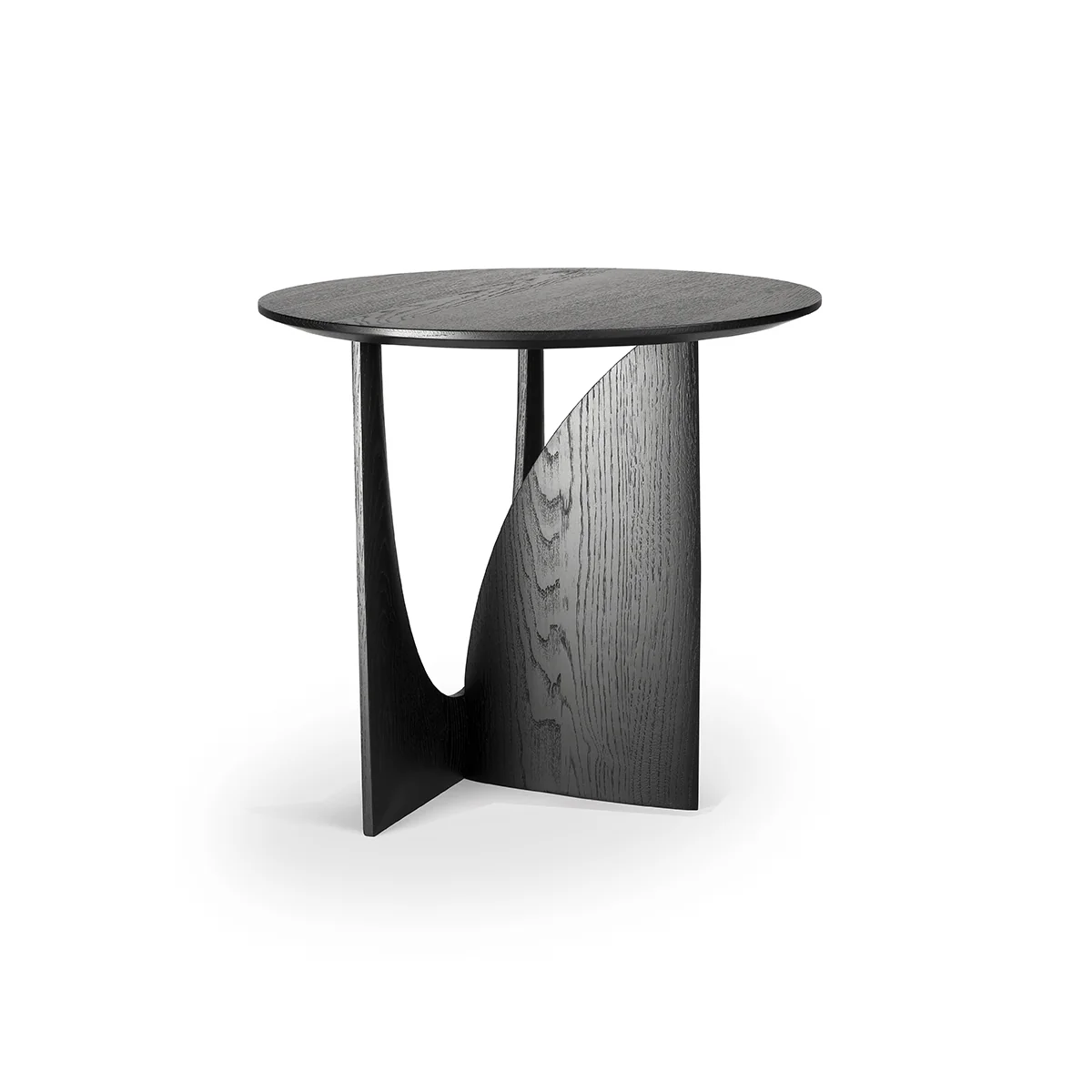 Table d'appoint Geometric en chêne noir verni - Ø 51 x h 50 cm