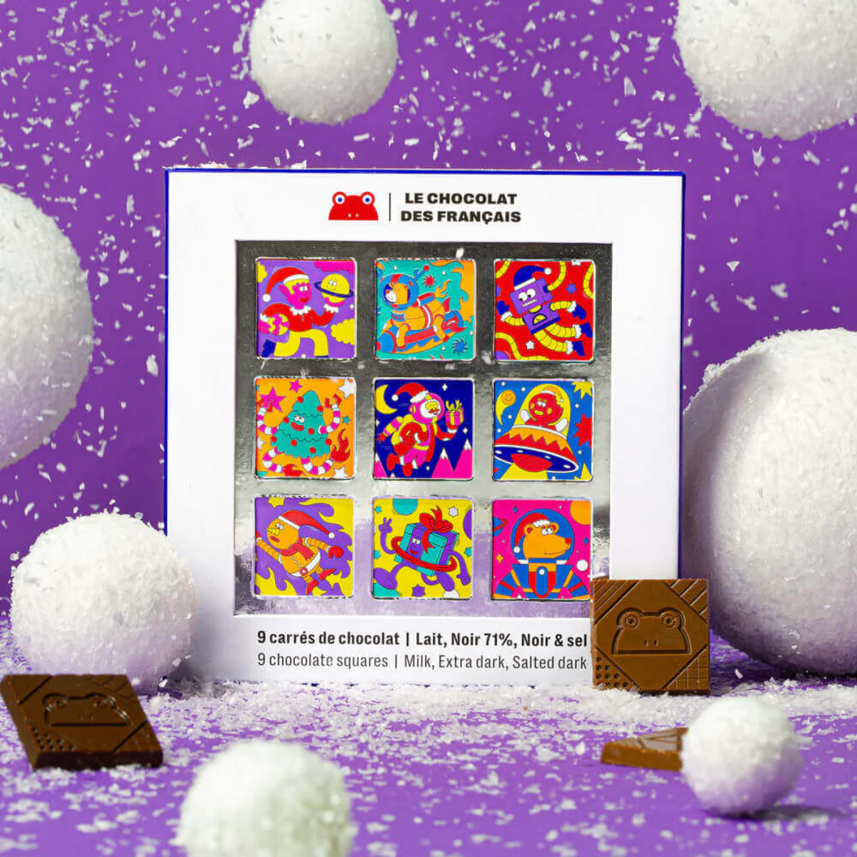 Coffret de 9 Carrés de Chocolat Noël 2025