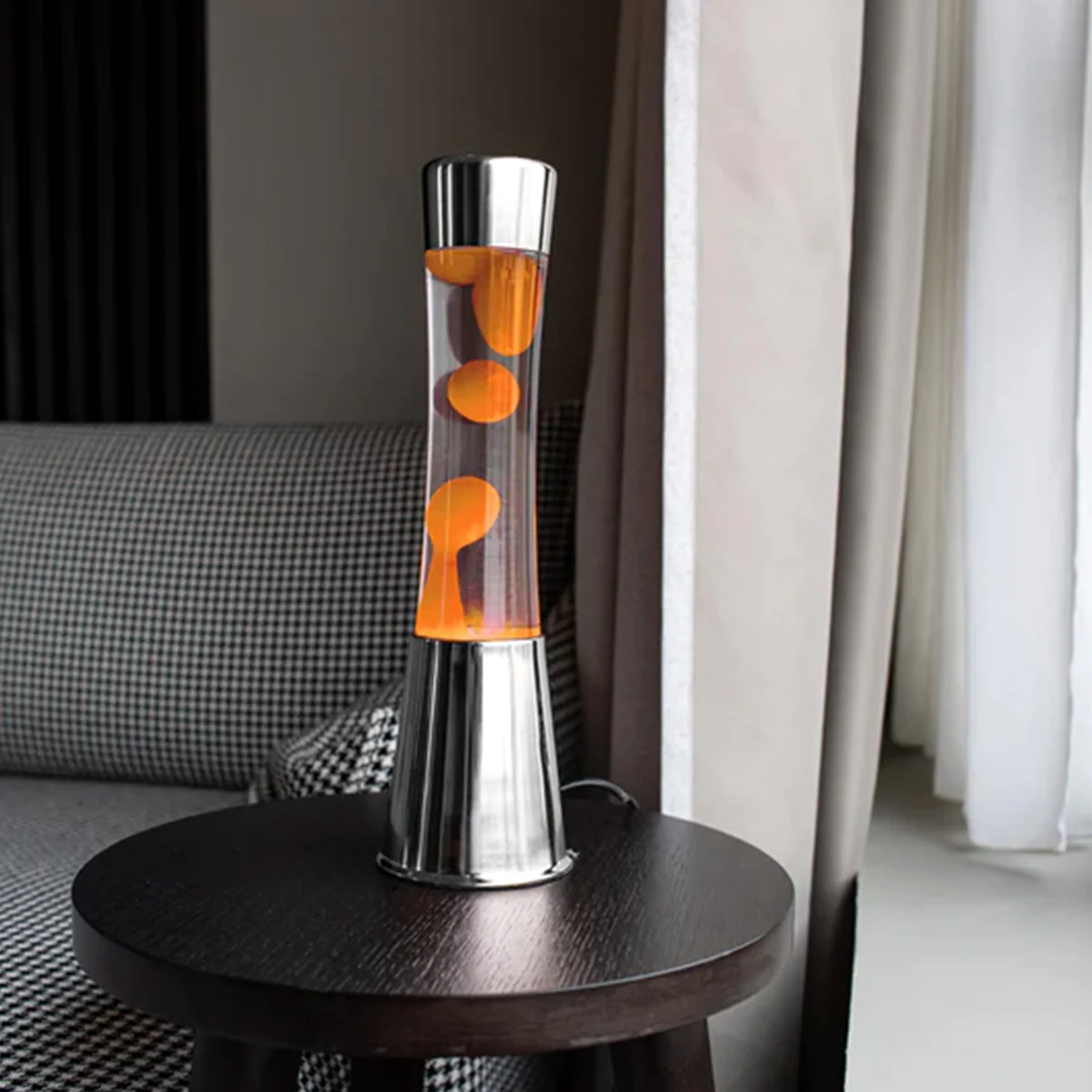Lampe à lave - Orange / Argent