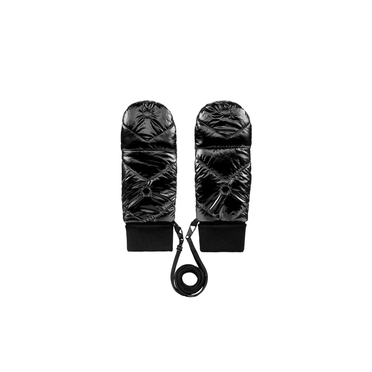 Moufles convertibles mitaines noir vinyle