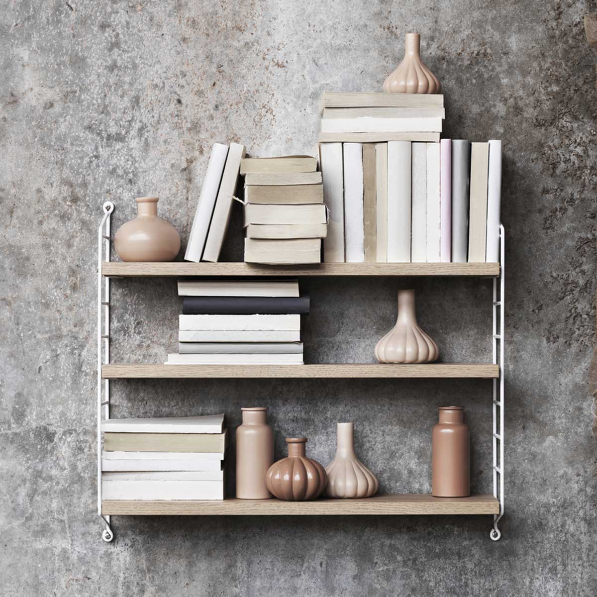 Étagère String Pocket - Chêne & Blanc