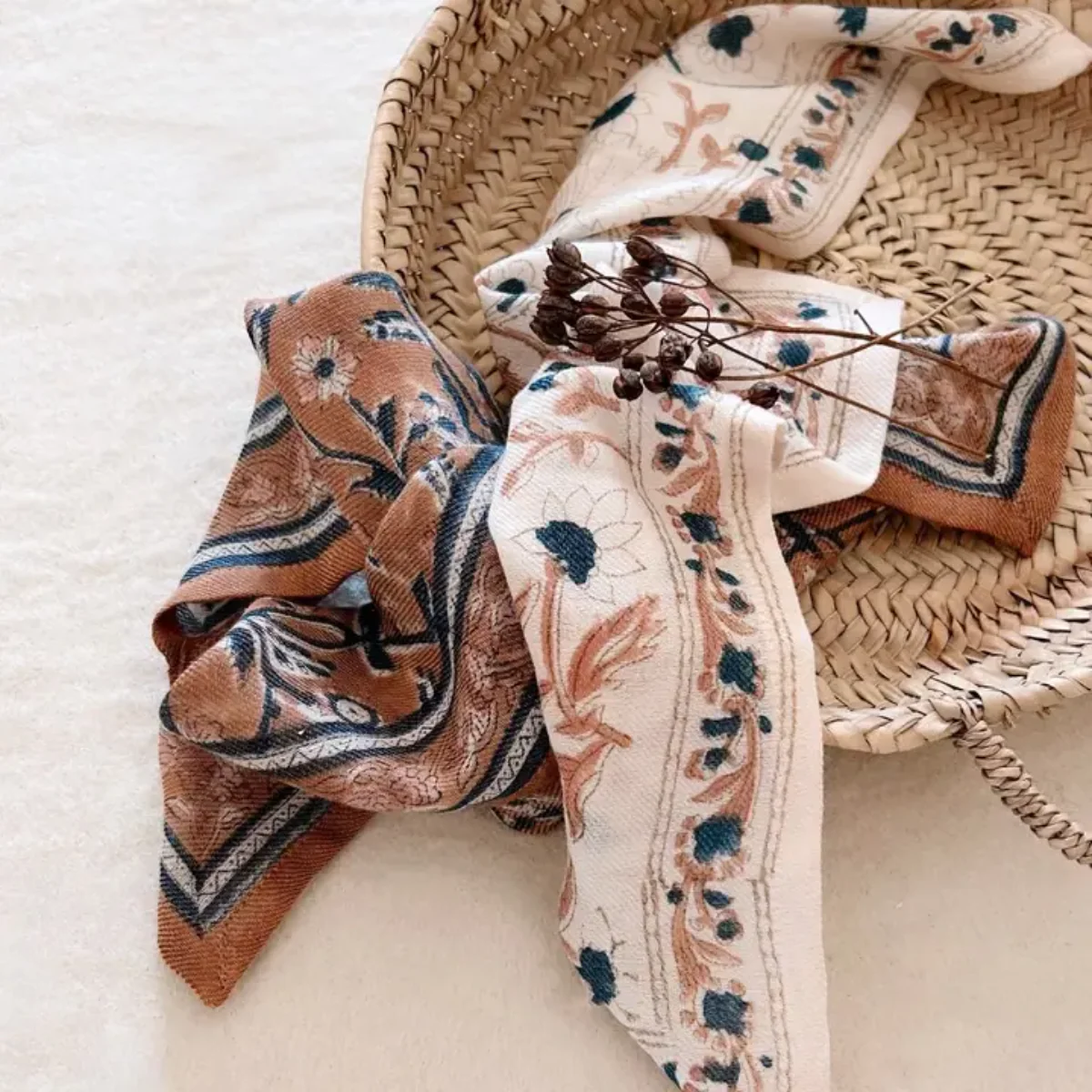 Foulard Laine Abricot 50cm