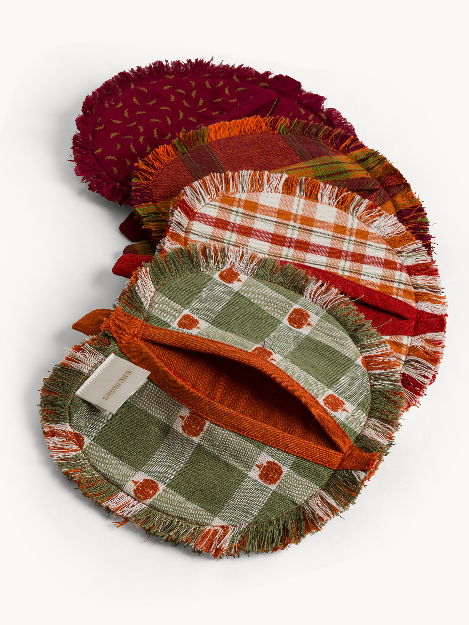 Presina a forma di zucca in puro cotone con frangette