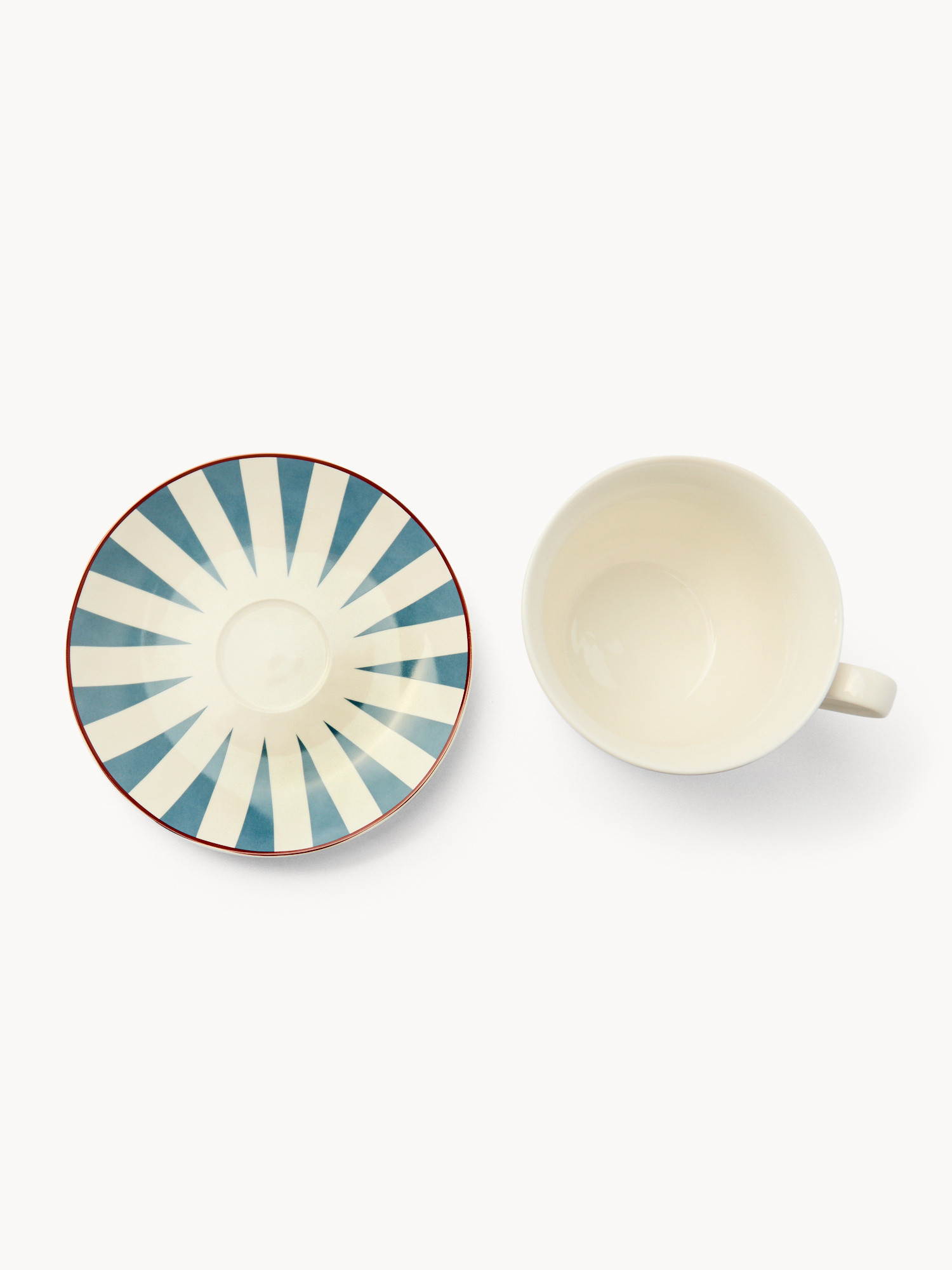 Tazze colazionein new bone china a righe