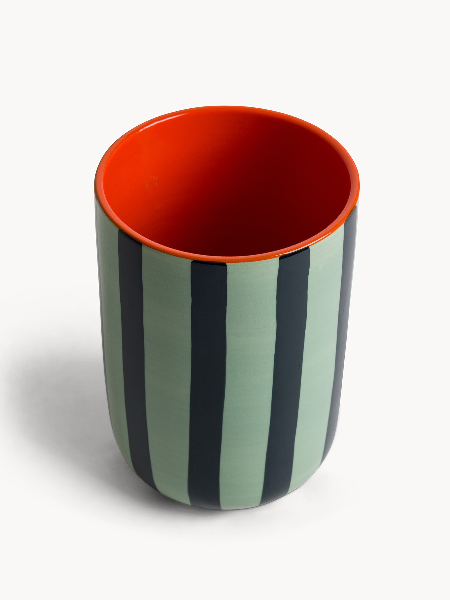 Porta utensili in ceramica a righe