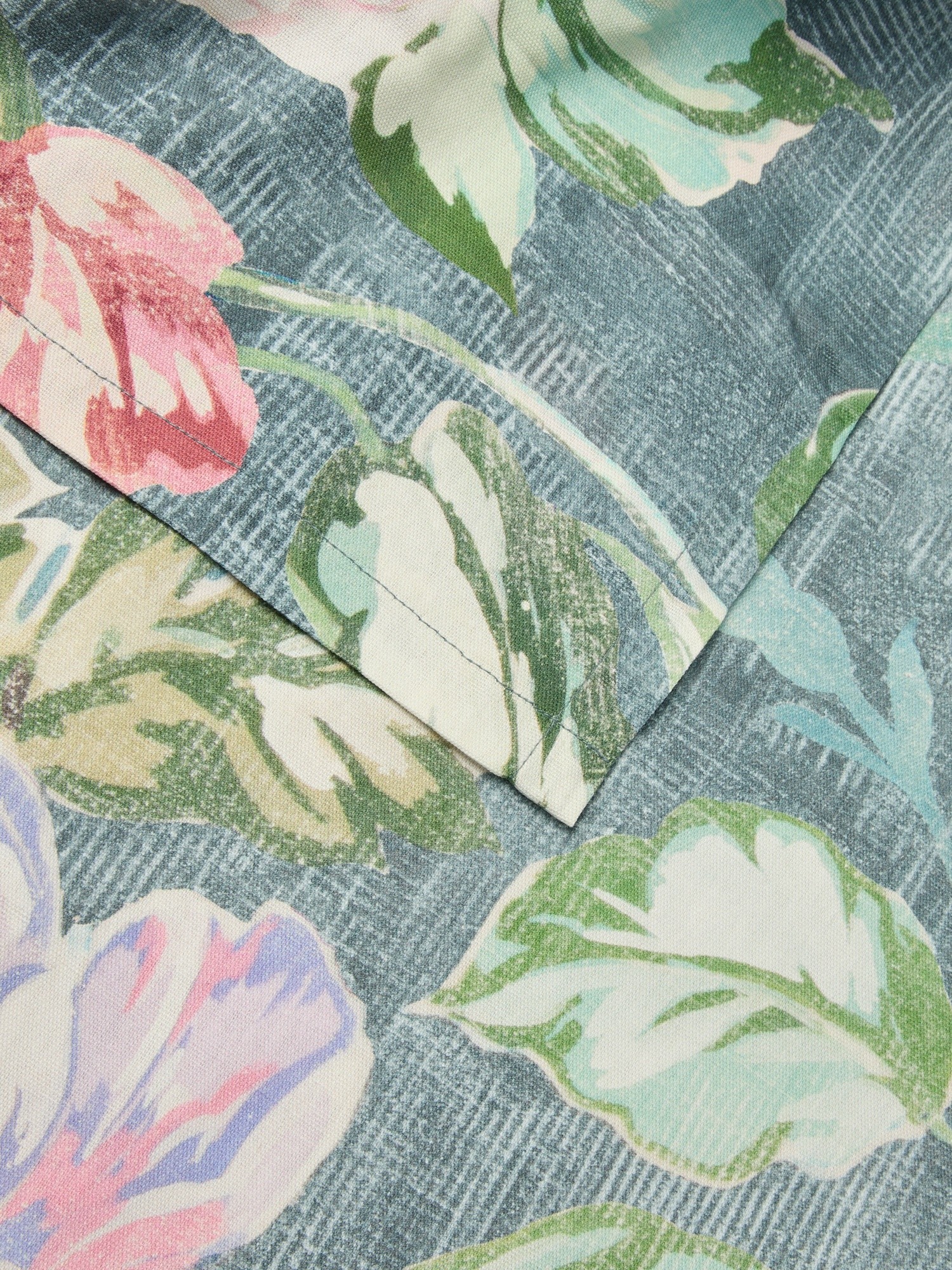 Telo arredo in panama di puro cotone con stampa floreale vintage - Prezzo di lancio