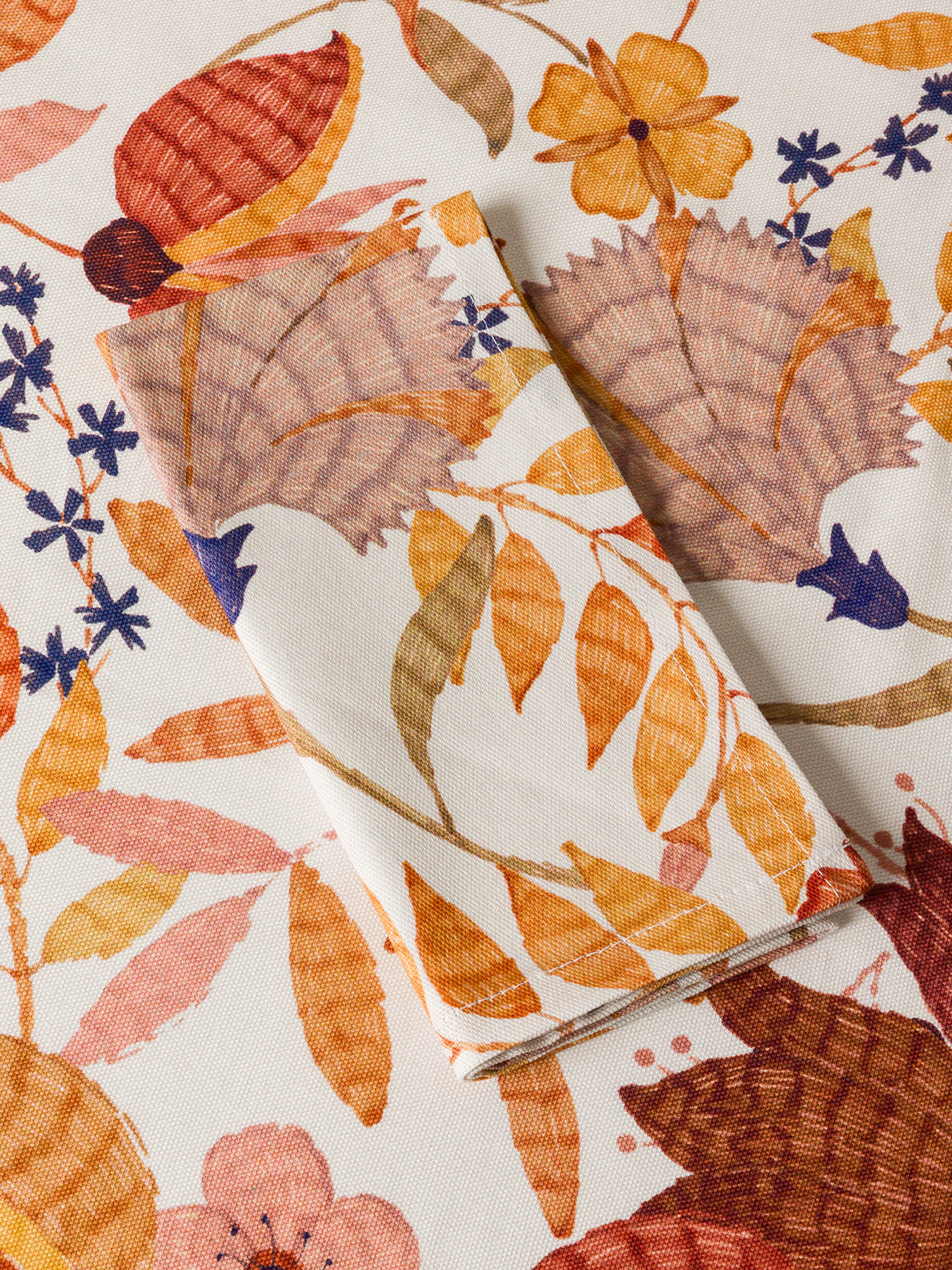 Tovaglia in panama di puro cotone stampa foliage