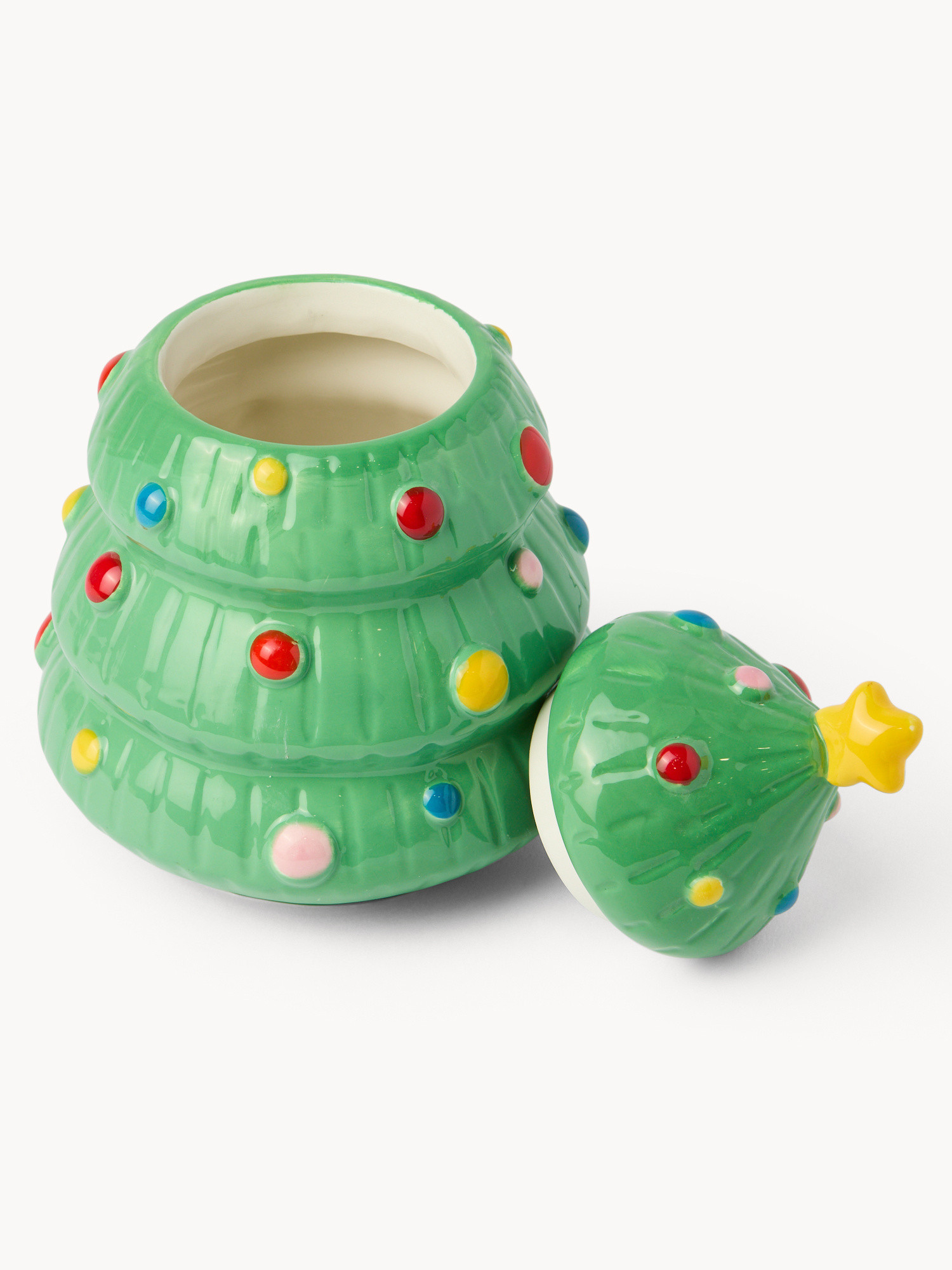 Biscottiera in ceramica a forma di albero di Natale