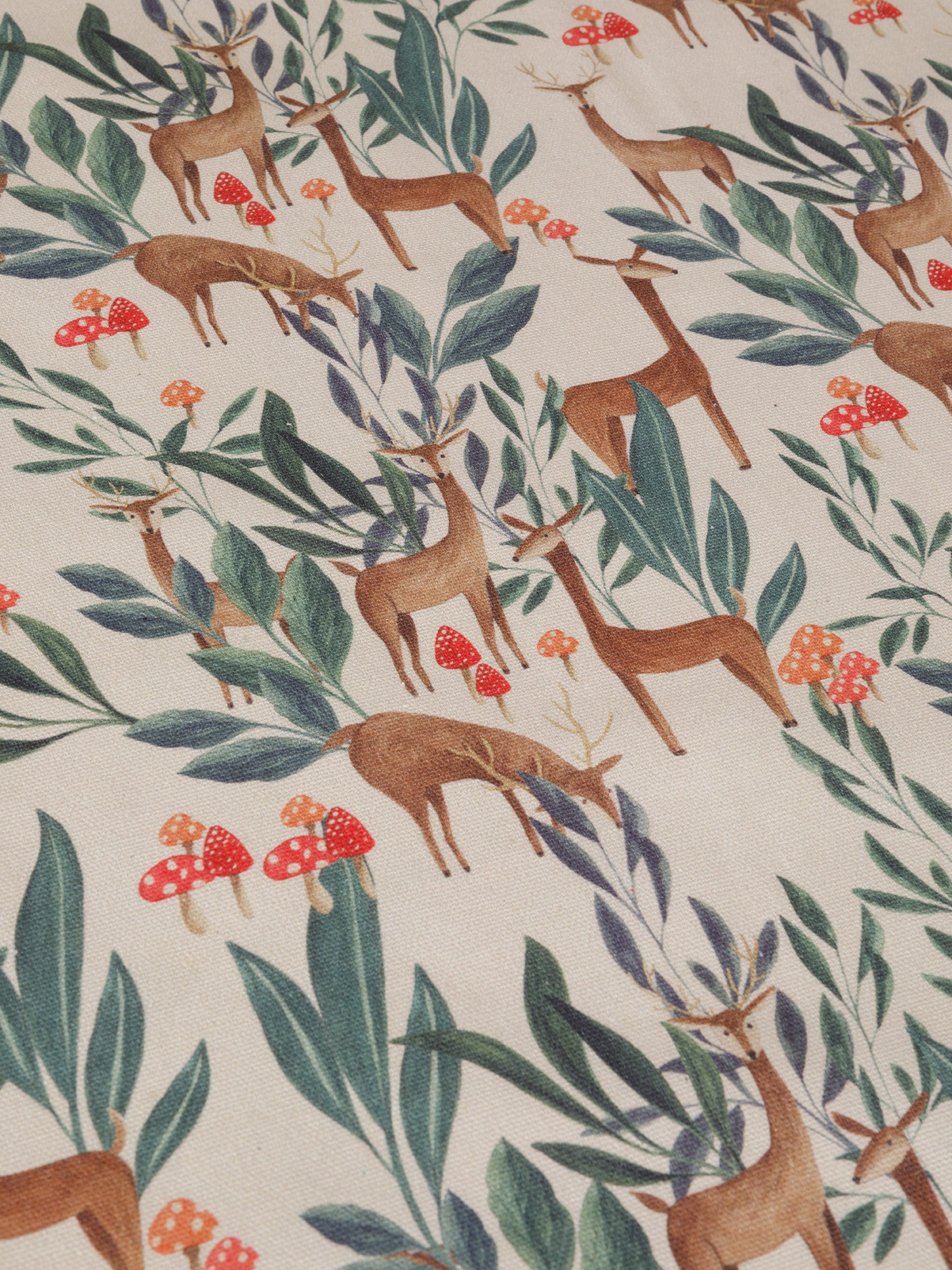 Tovaglia panama di cotone stampa cerbiatto