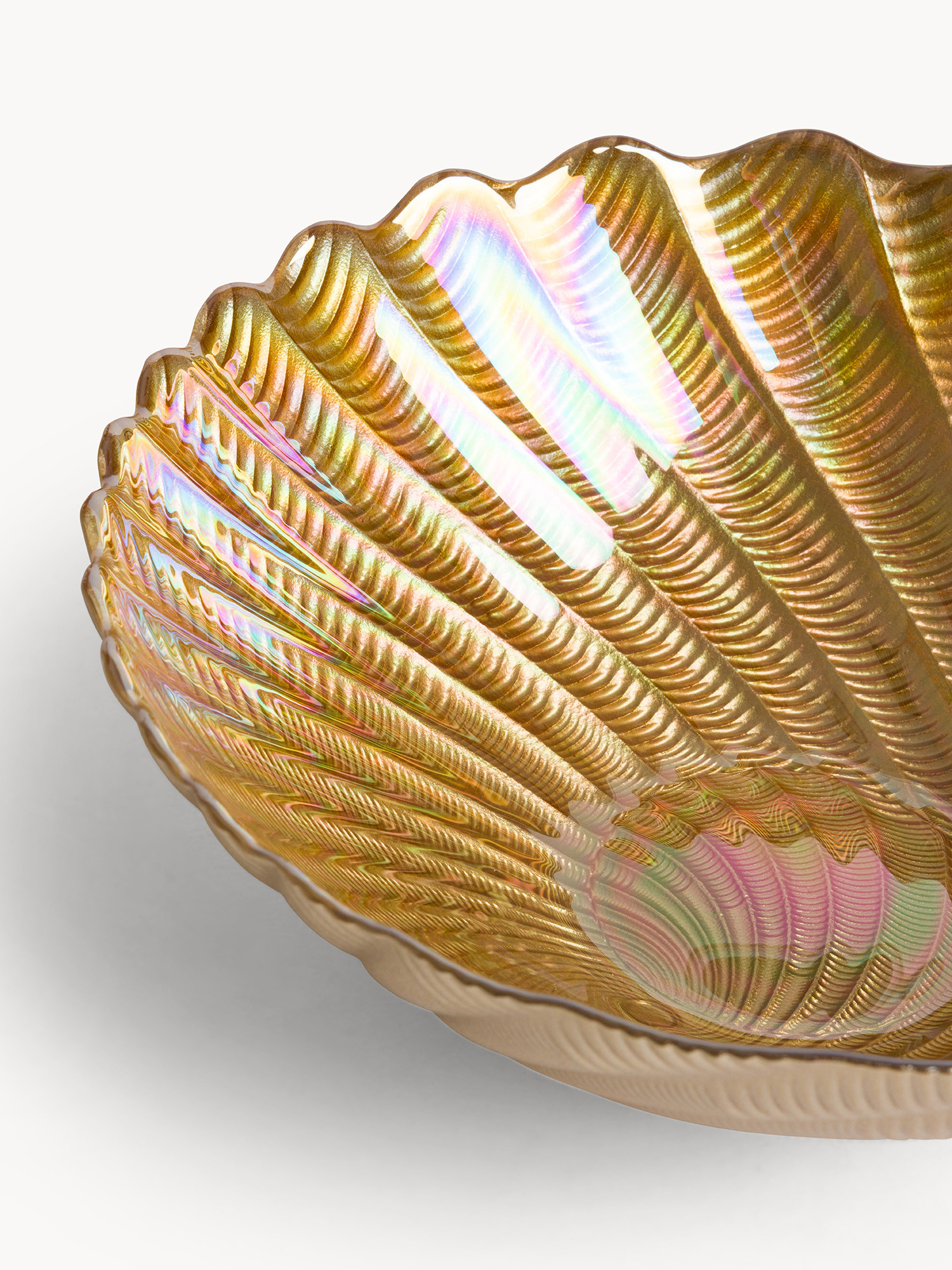 Coppa in vetro effetto perlato