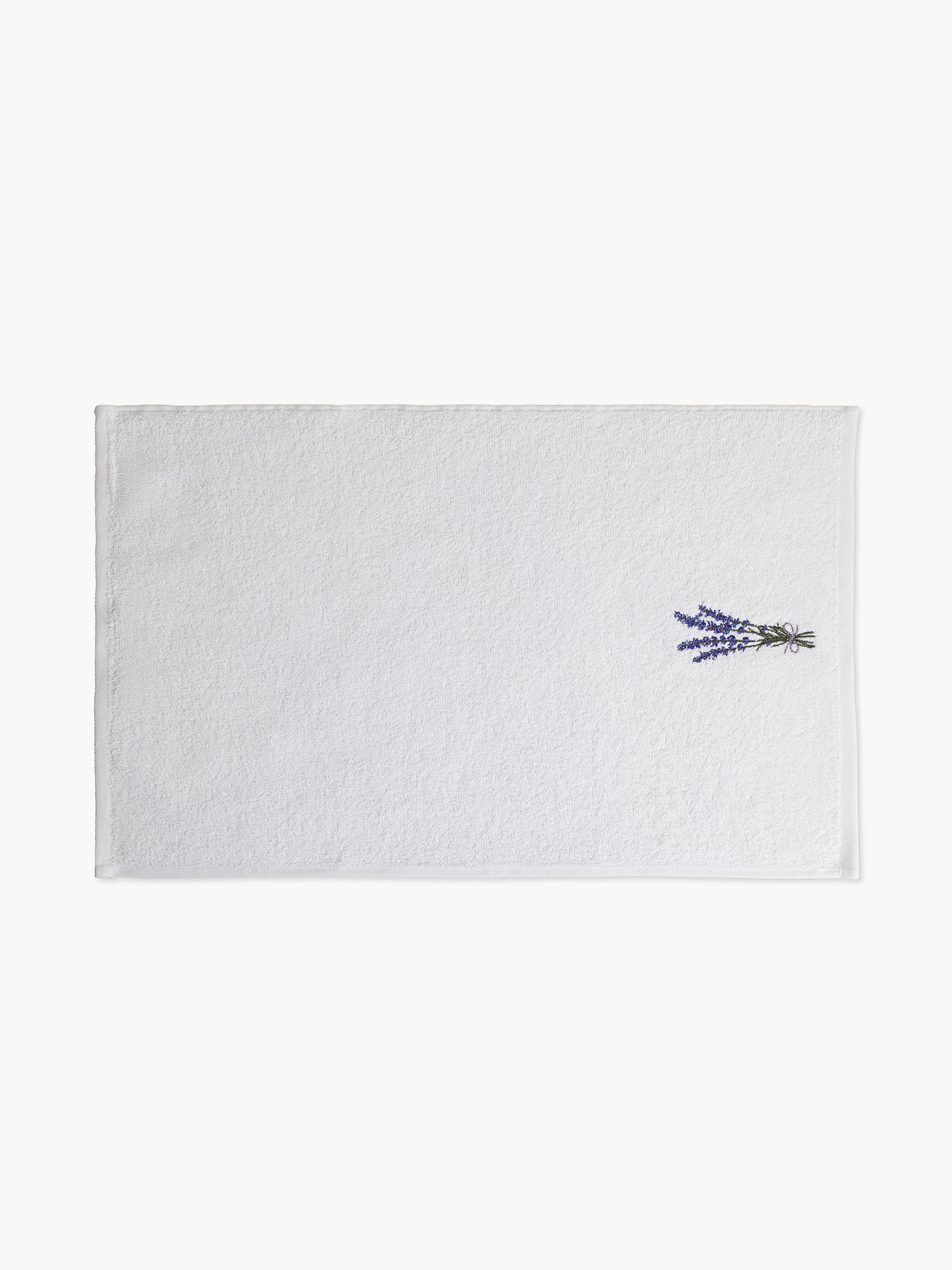 Asciugamano in puro cotone ricamo lavanda