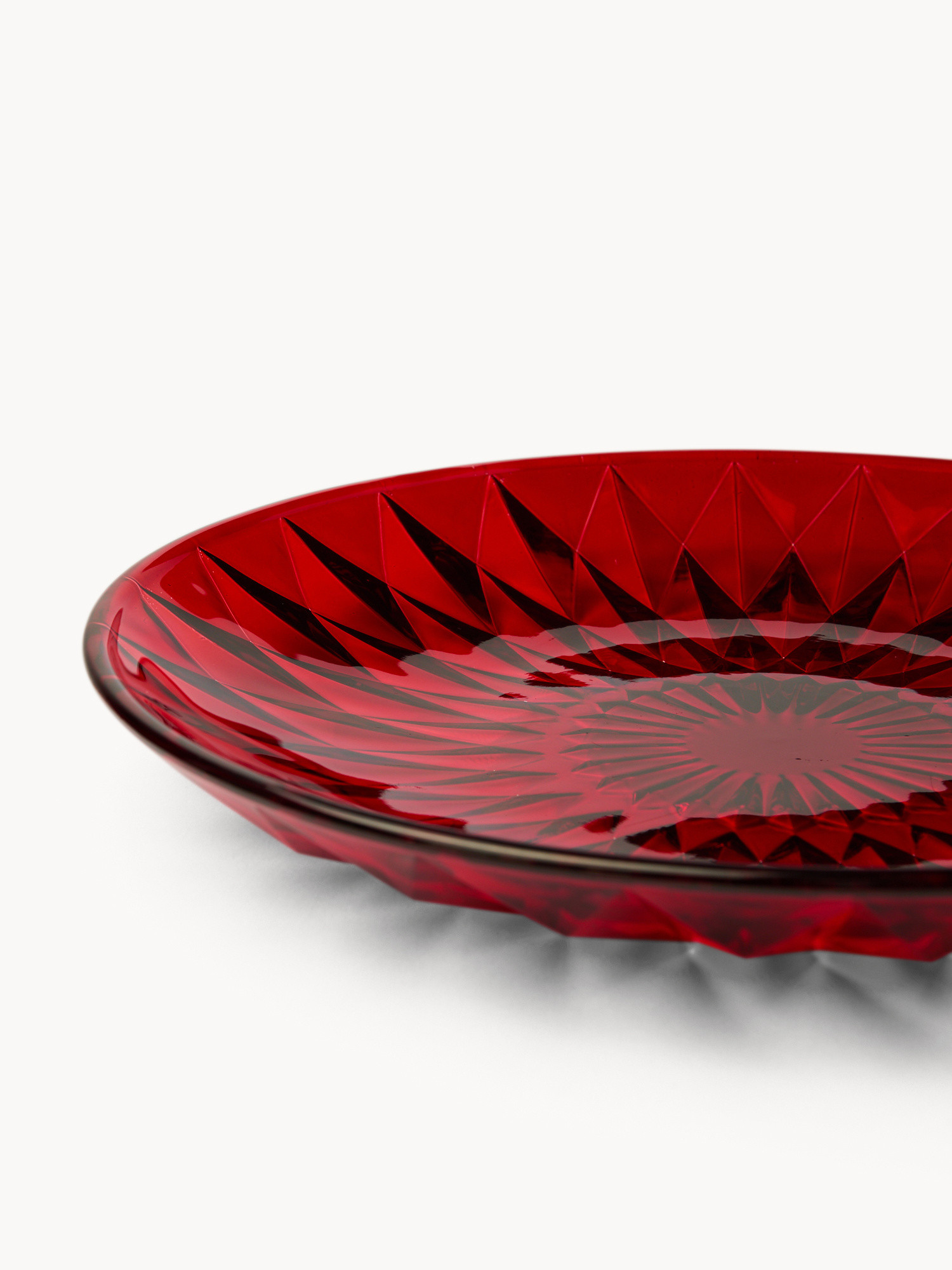 Piatto da portata in vetro spruzzato stampato