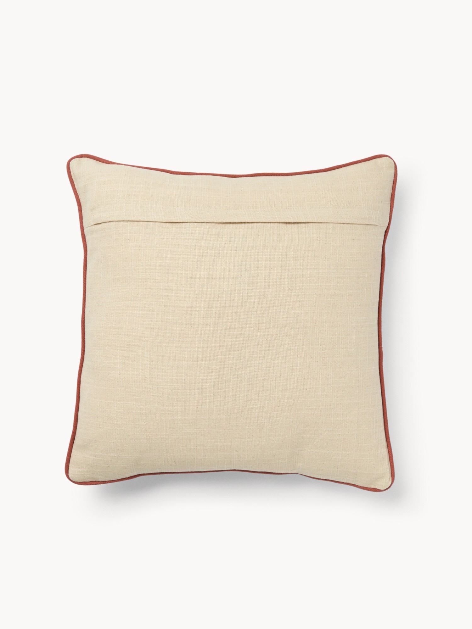 Cuscino in slub di cotone con ricamo floreale 45x45cm - Prezzo di lancio