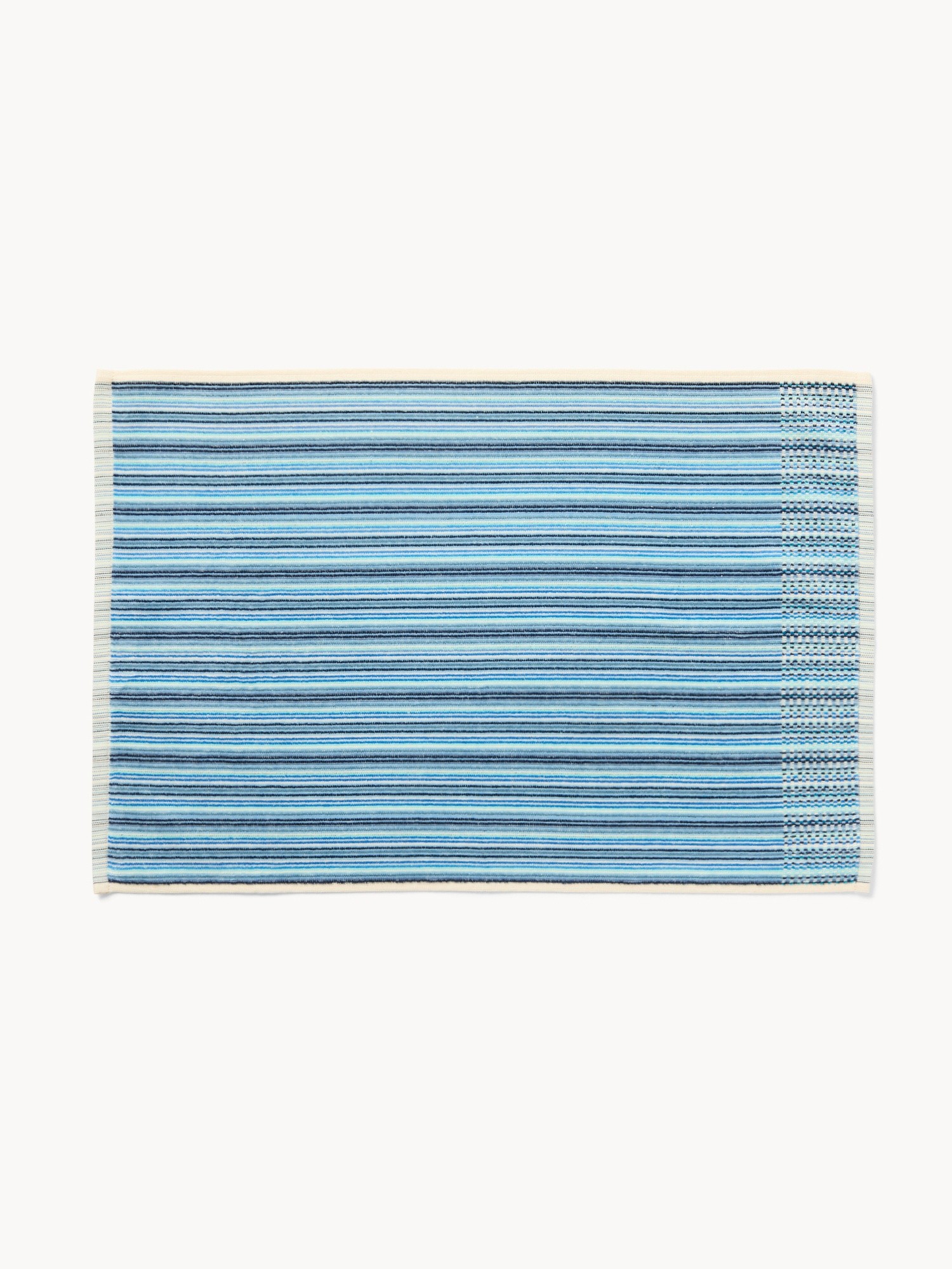 Asciugamanoin velour di puro cotone con lavorazione jacquard a righe - Prezzo di lancio