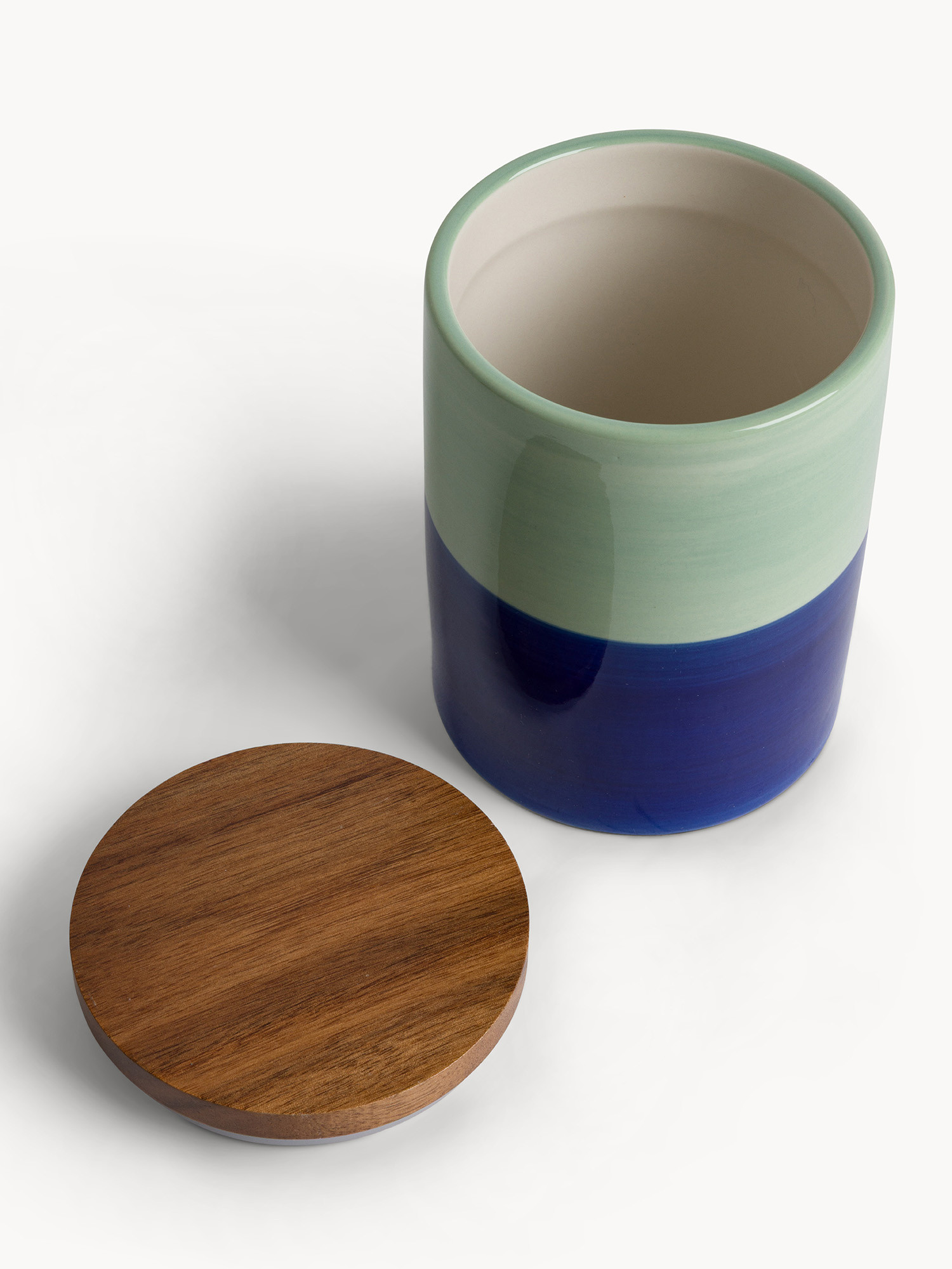 Barattolo in ceramica a righe