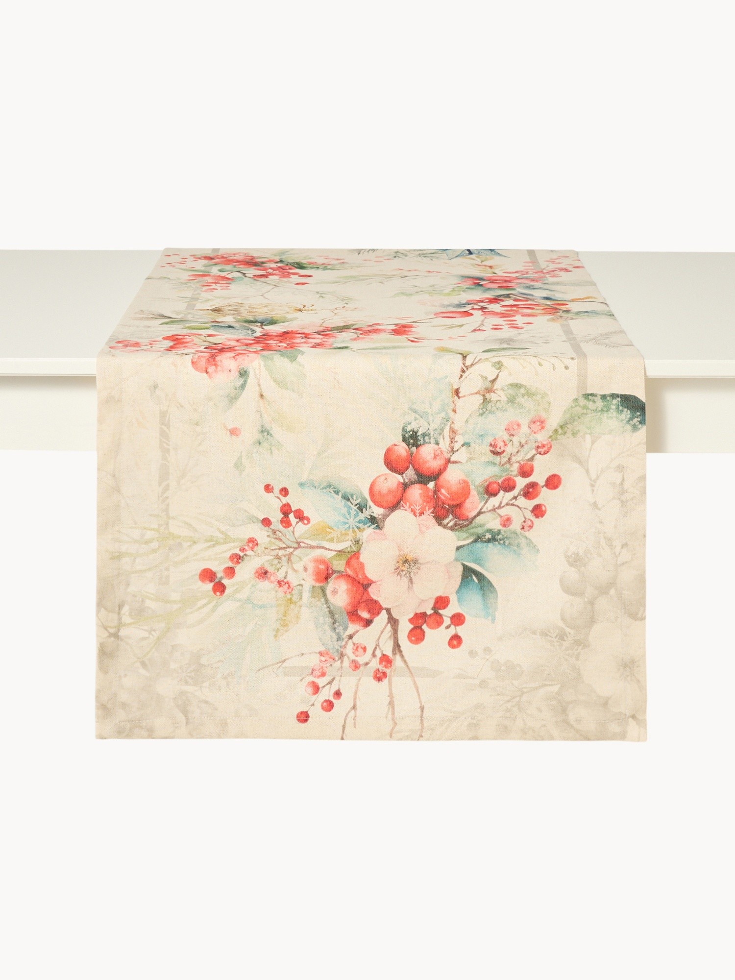 Runner in drill di puro cotone Bacche by Tessitura Randi