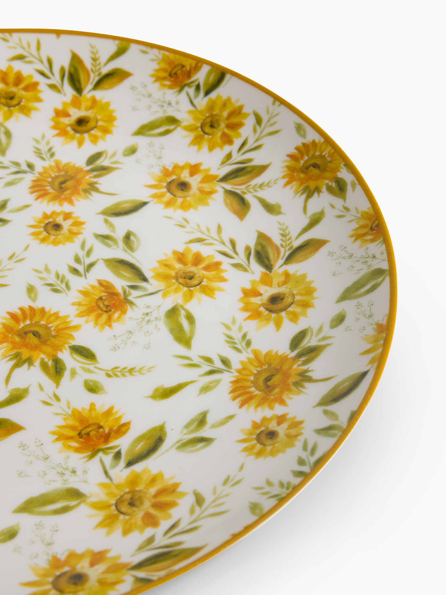 Piatto frutta new bone china motivo girasoli