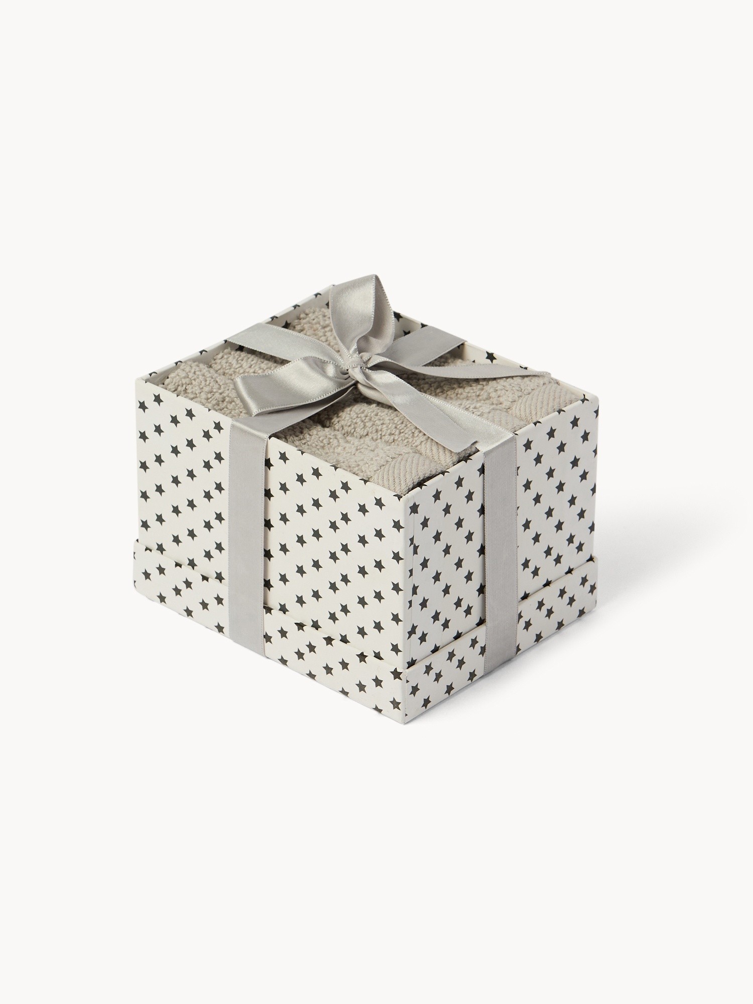 Scatola natalizia con 4 lavette in spugna di cotone