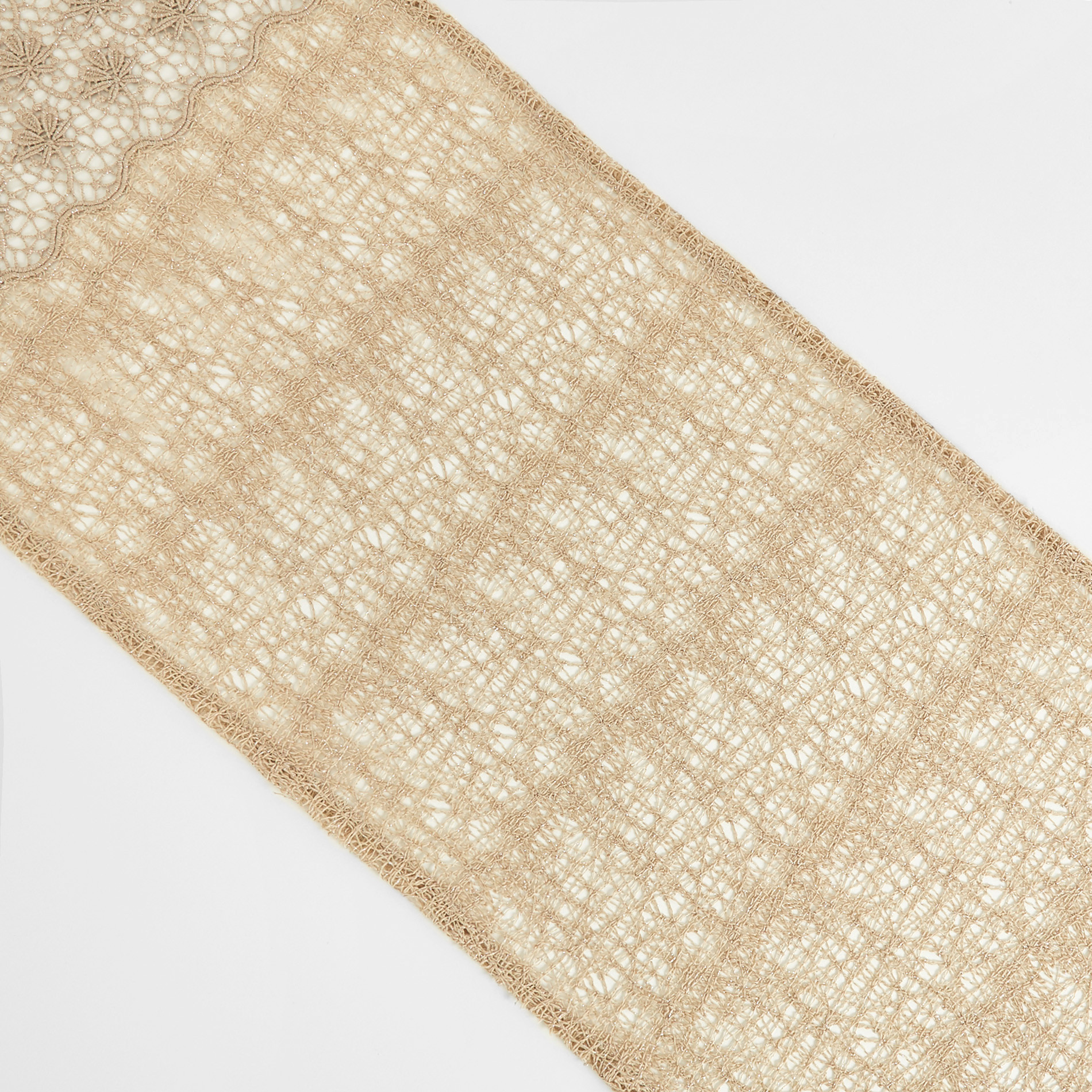 Runner fili di lurex intreccio floreale