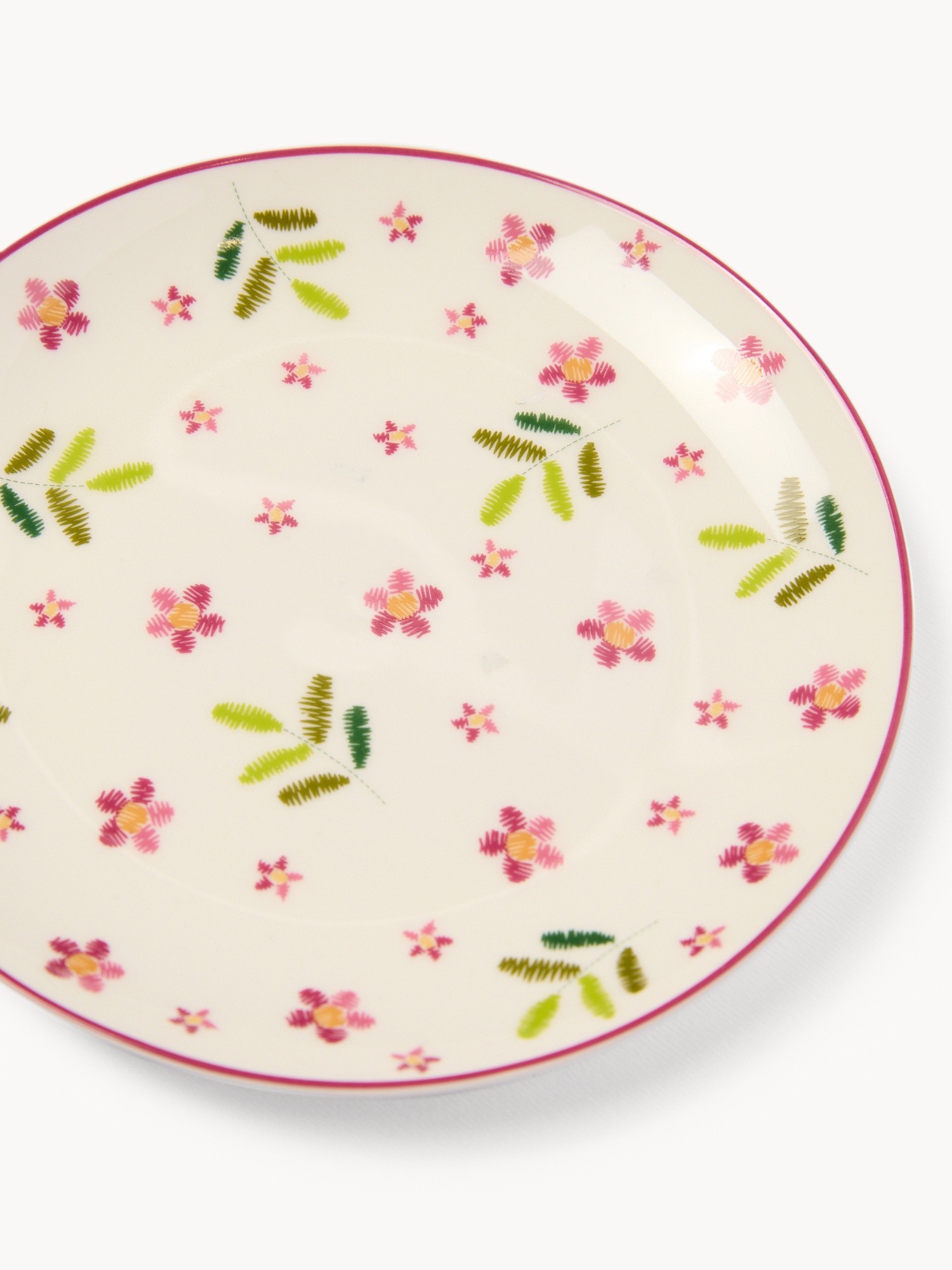 Piattino pane in new bone china motivo rose - Prezzo di lancio