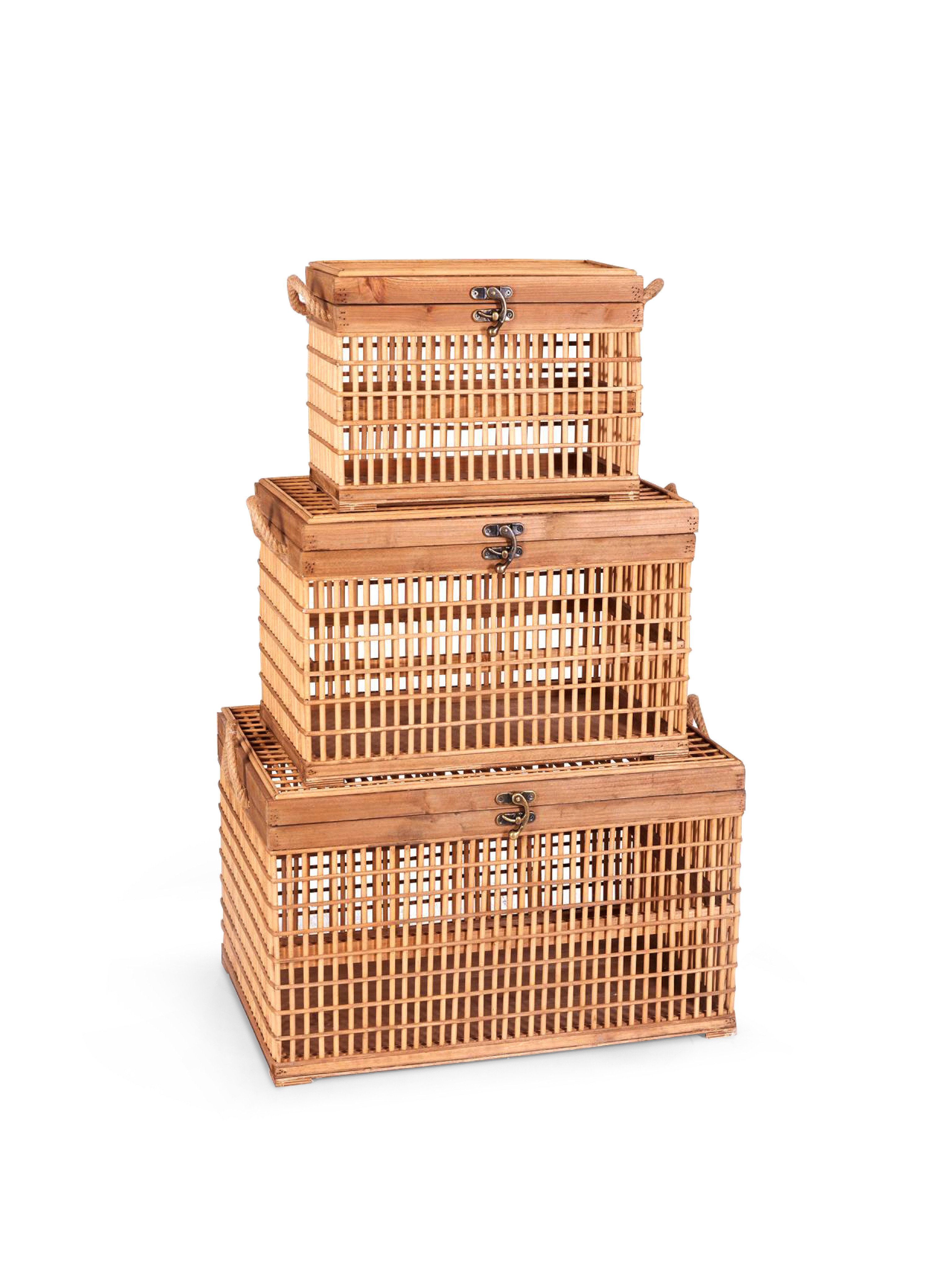 Baule decorativo in bamboo