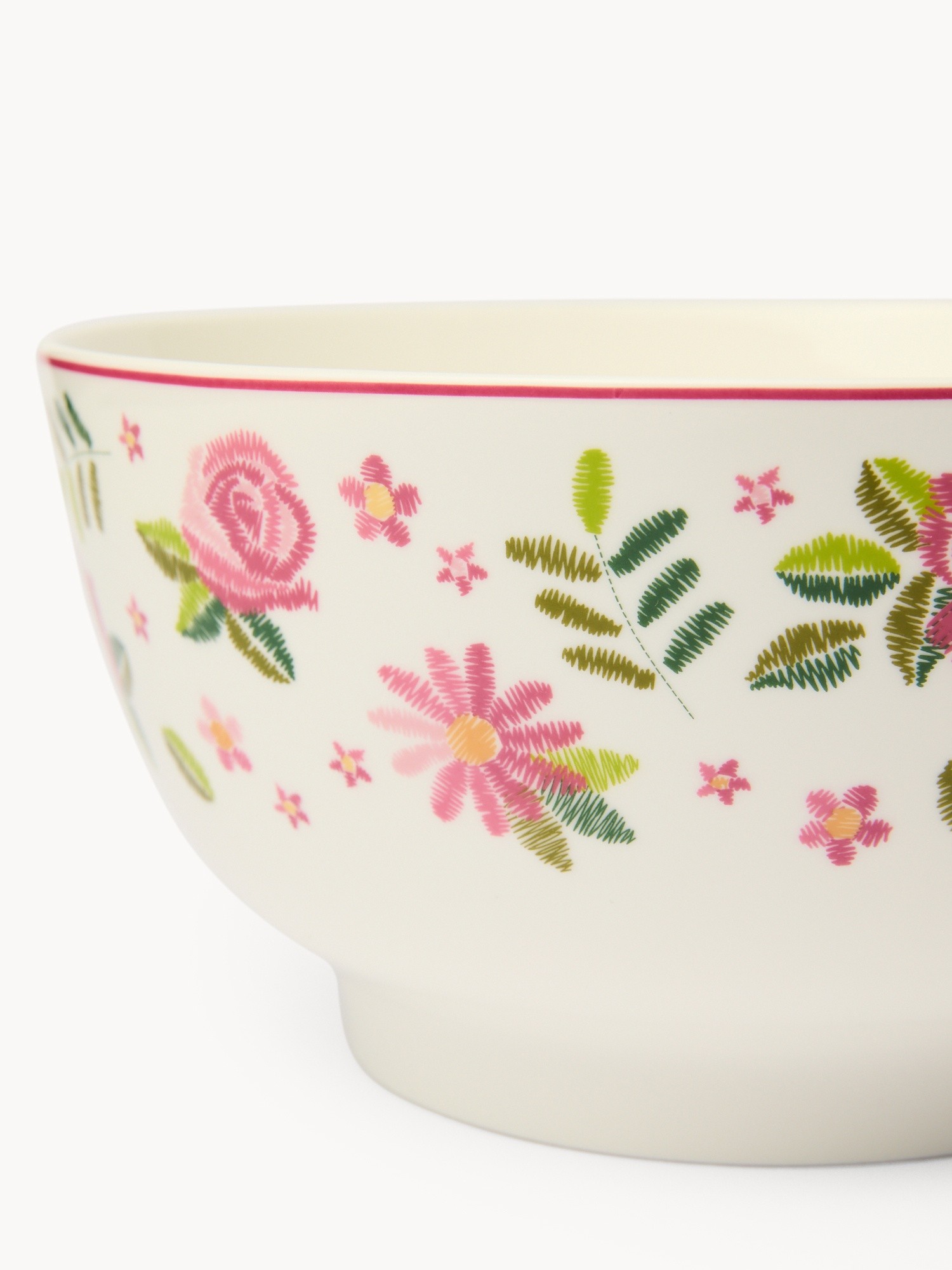 Insalatiera in new bone china motivo rose - Prezzo di lancio