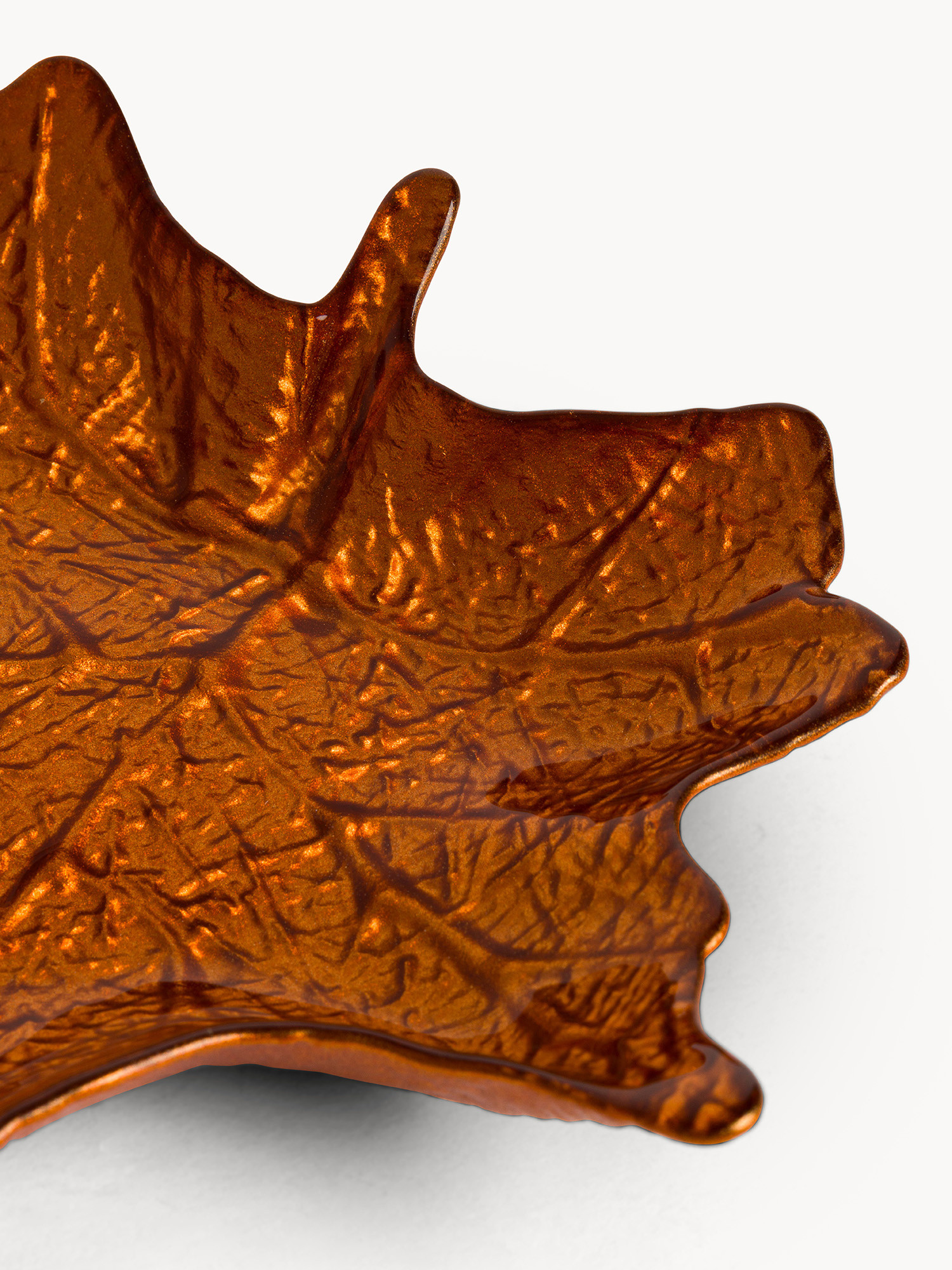 Piatto in vetro a forma foglia