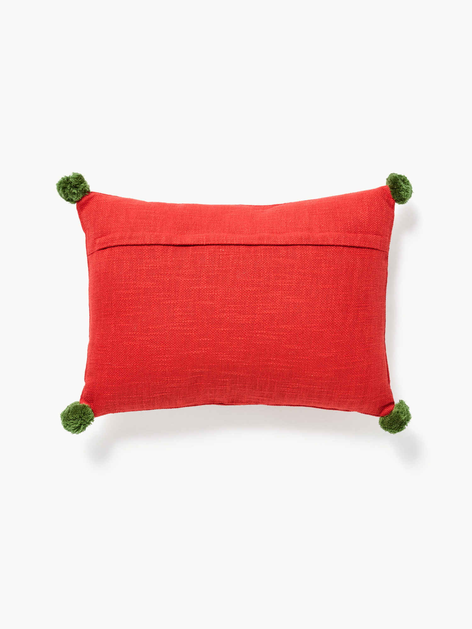 Cuscino 35x50 ricamo alberelli con pompon