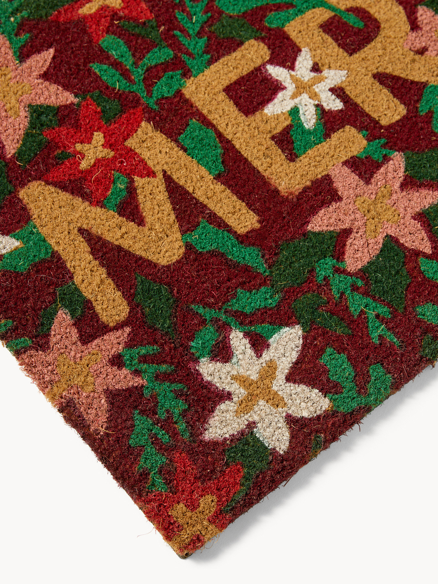 Zerbino in cocco sagomato con stampa natalizia