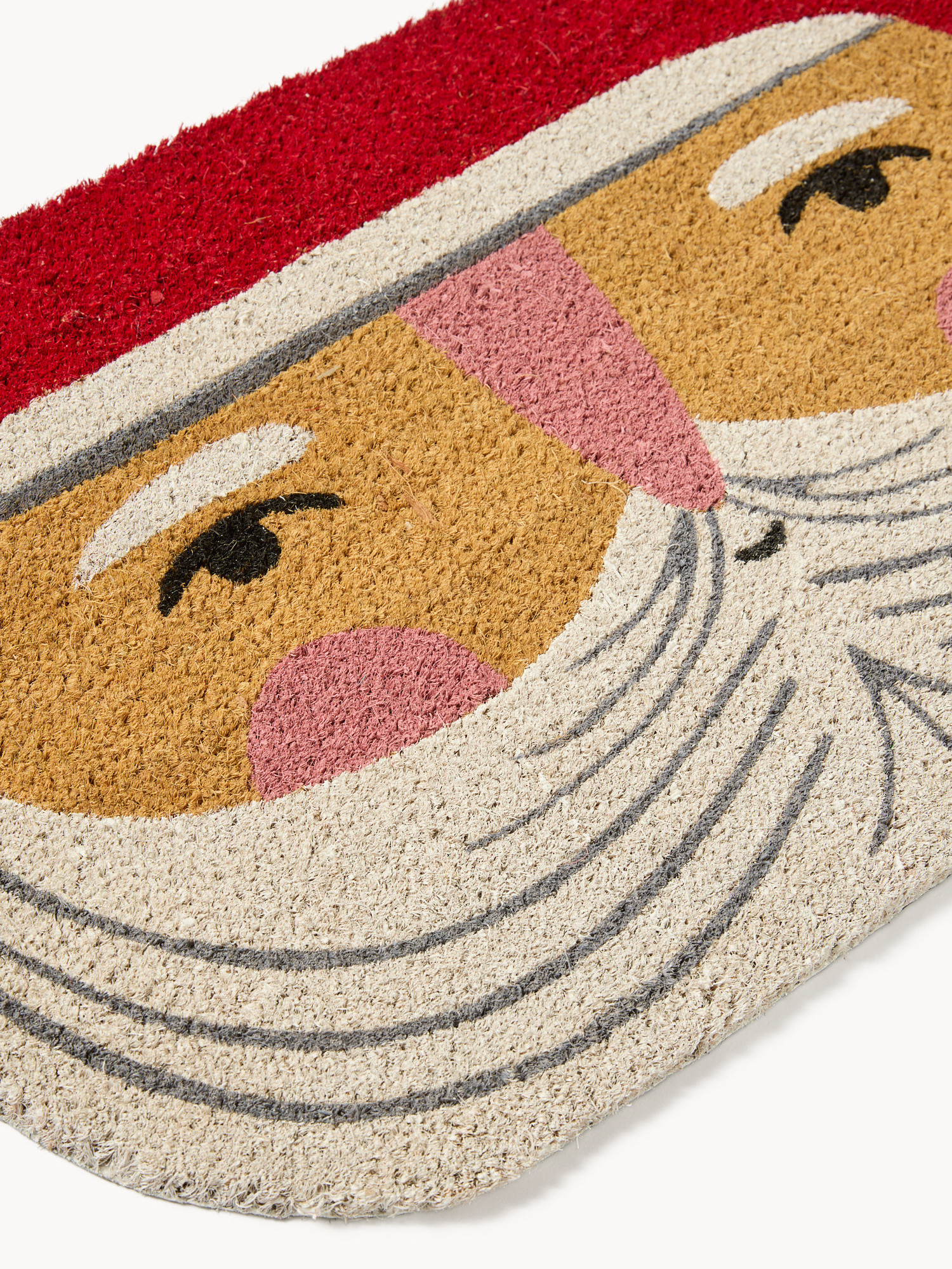 Zerbino in cocco sagomato con stampa Babbo Natale