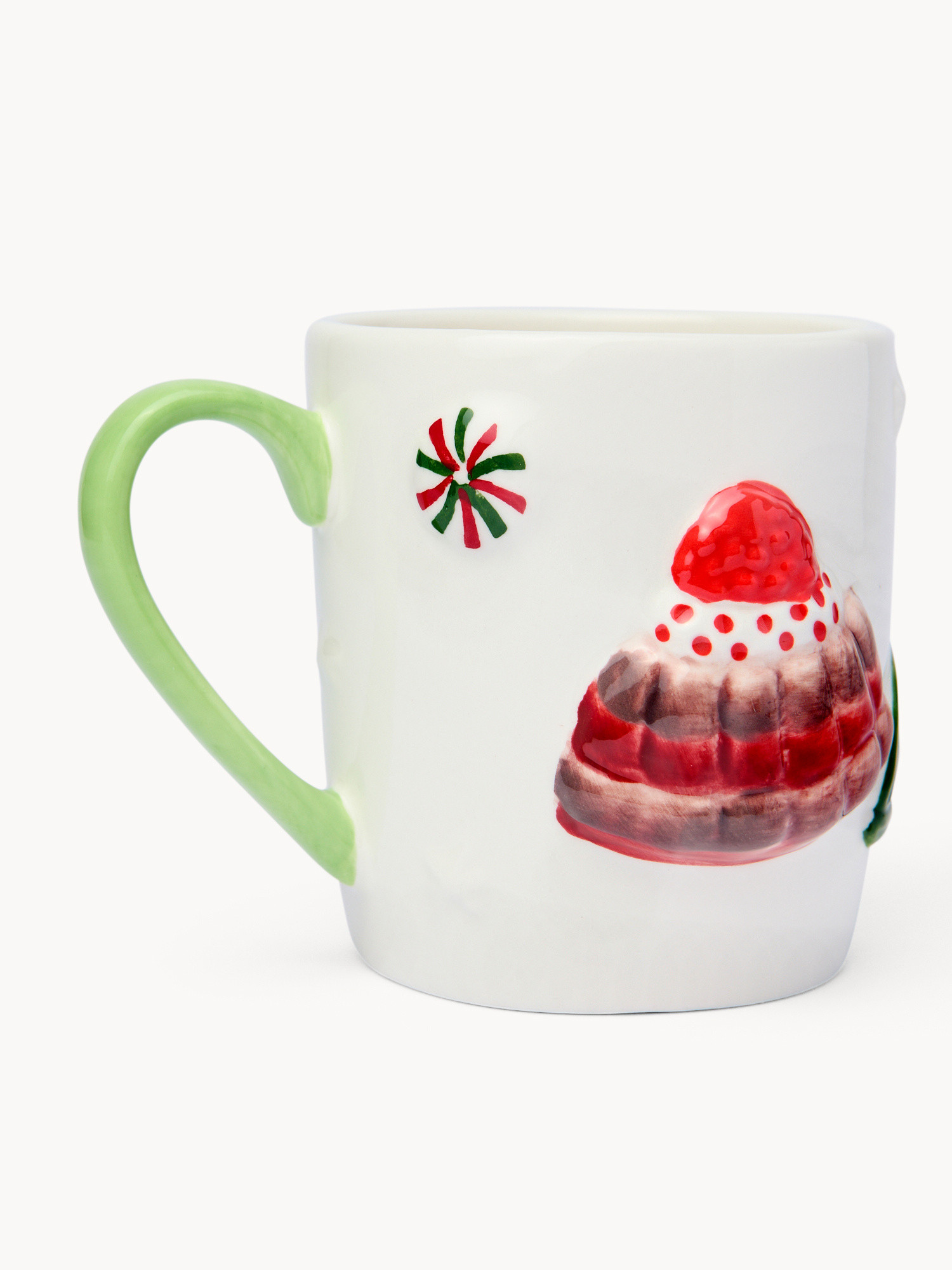 Mug in ceramica con gingerbread in rilievo