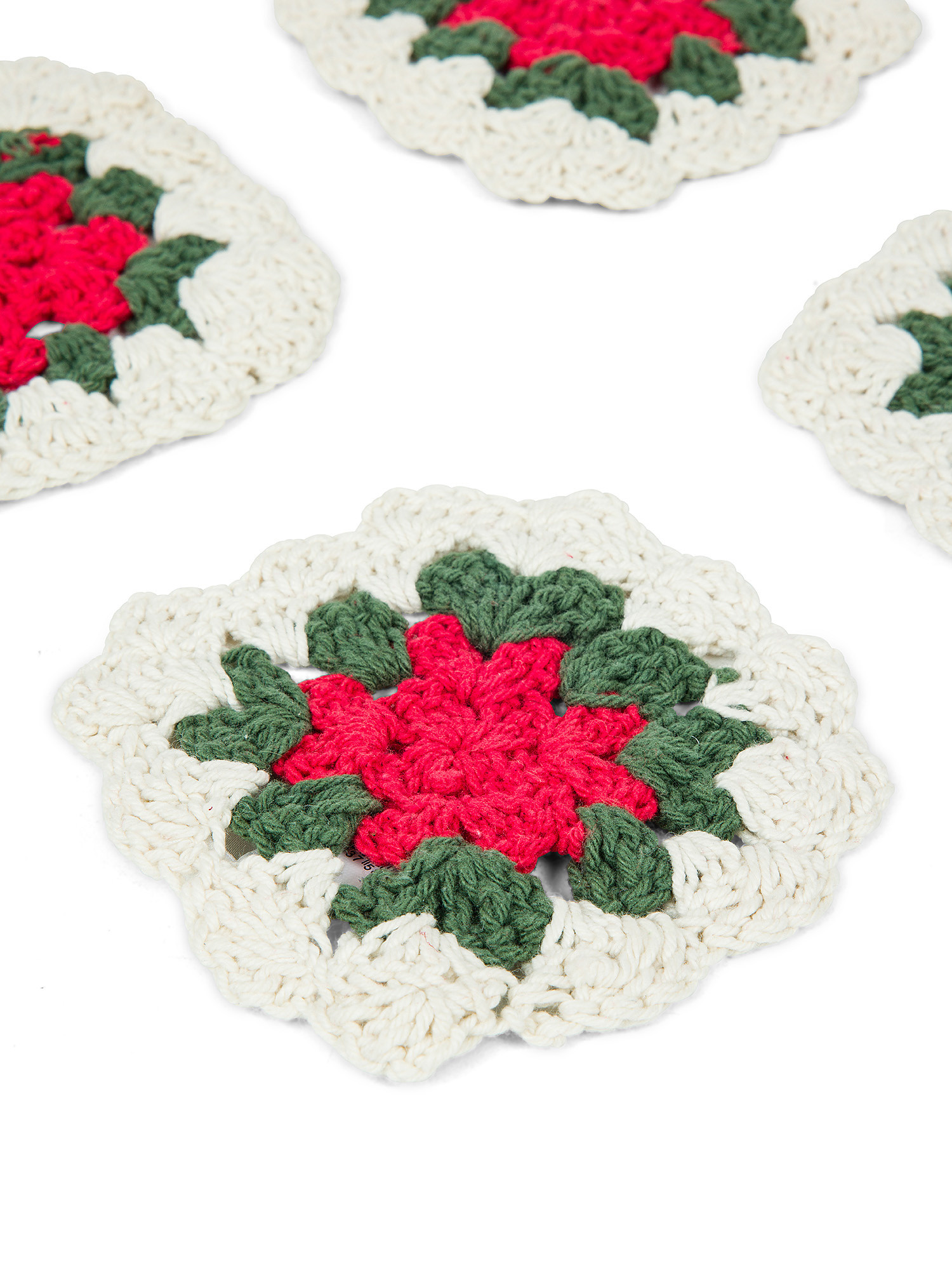 Set 4 sottobicchieri uncinetto in cotone