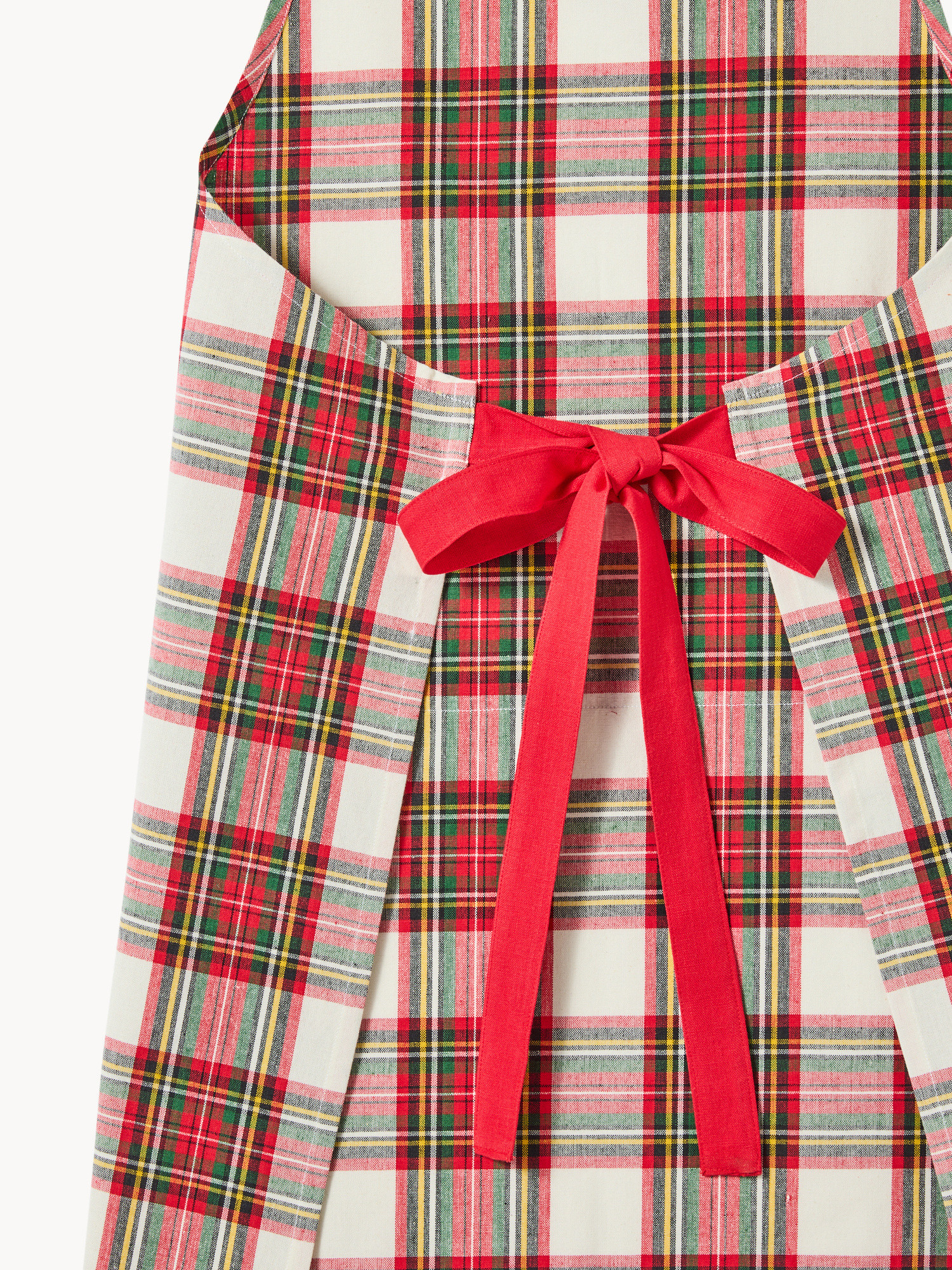 Grembiule a pettorina tartan in puro cotone tinto filo