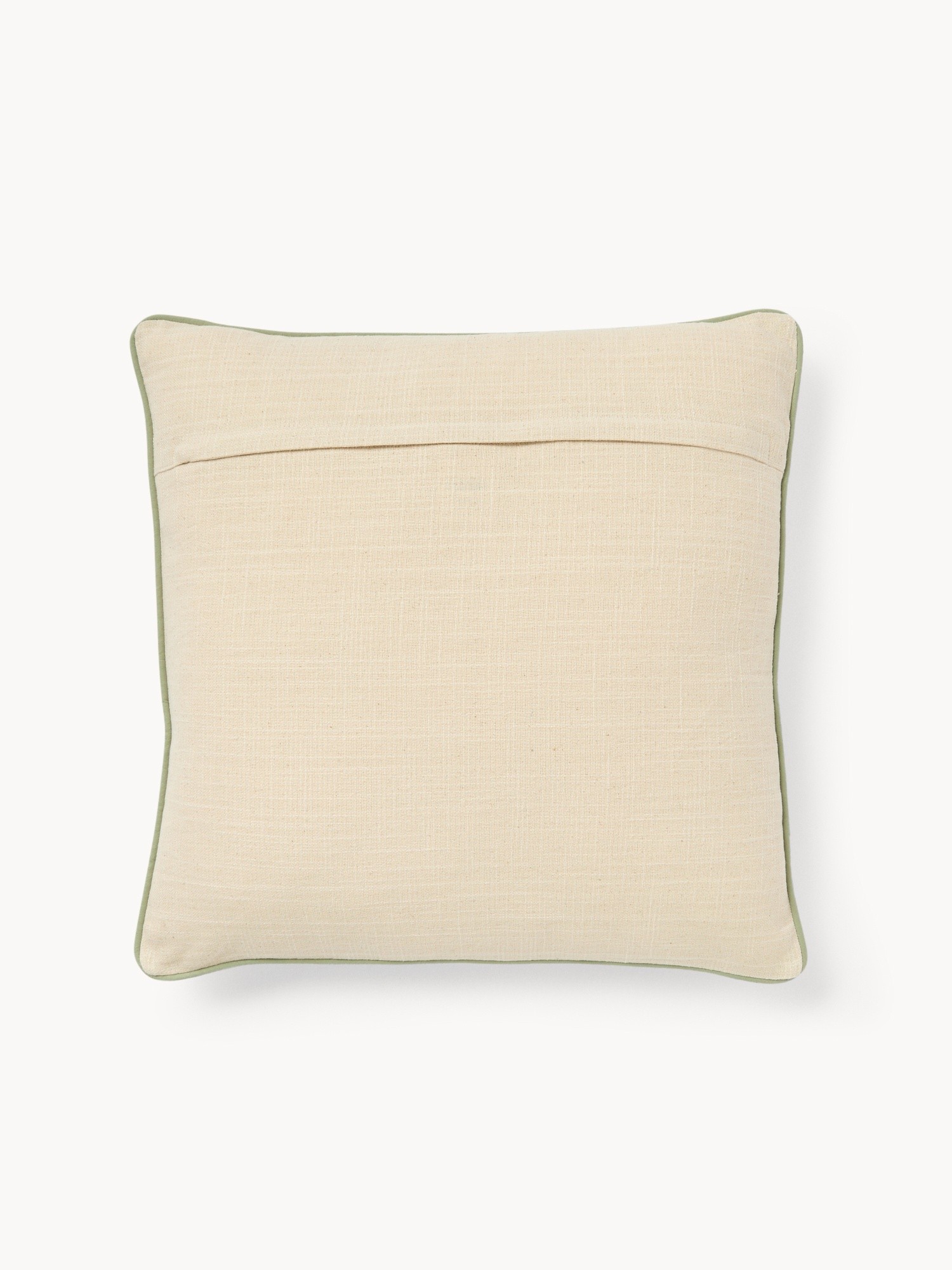 Cuscino in slub di cotone con ricamo floreale 45x45cm - Prezzo di lancio