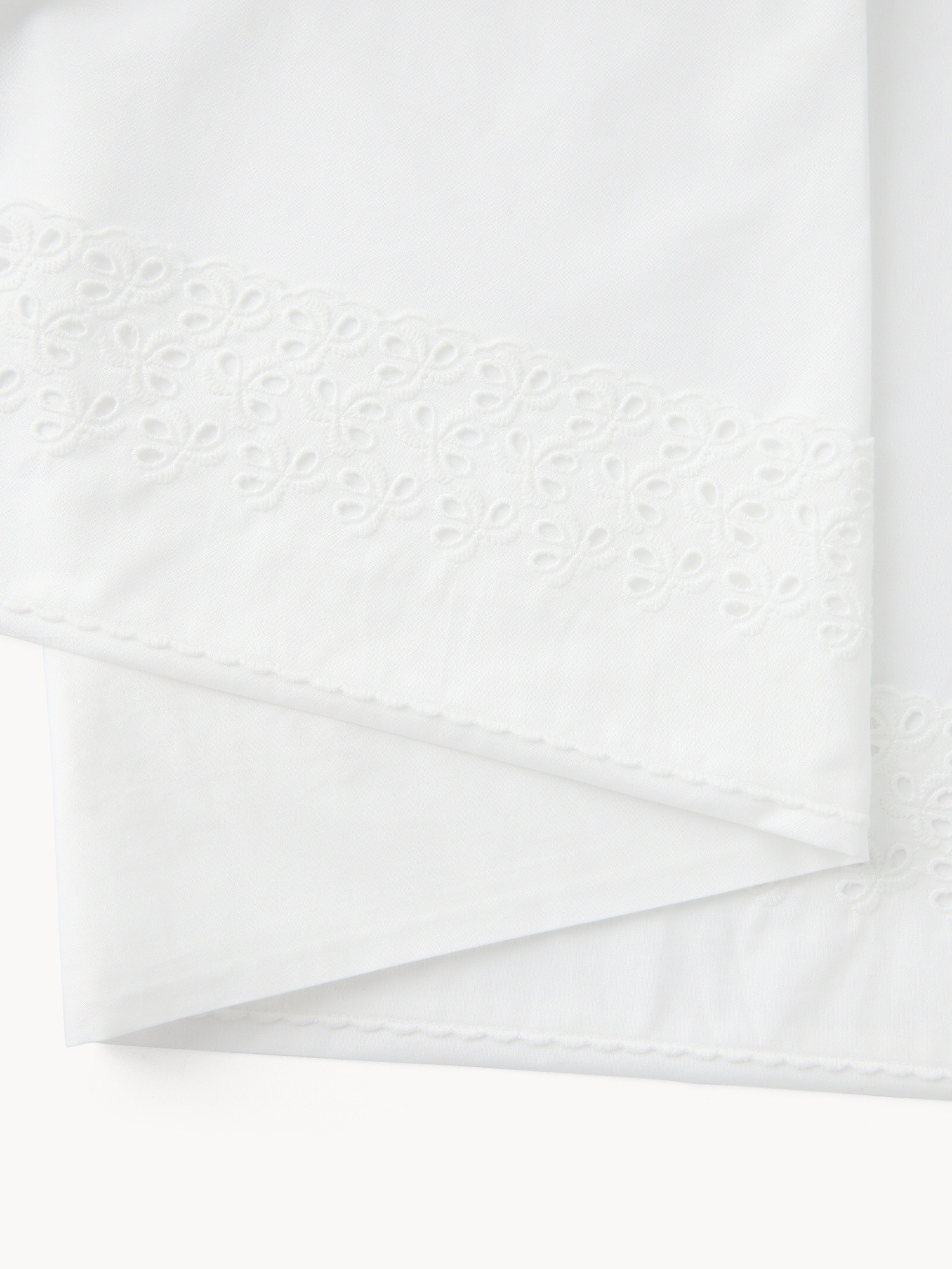 Parure lenzuolo in cotone percalle con ricamo - Prezzo di lancio