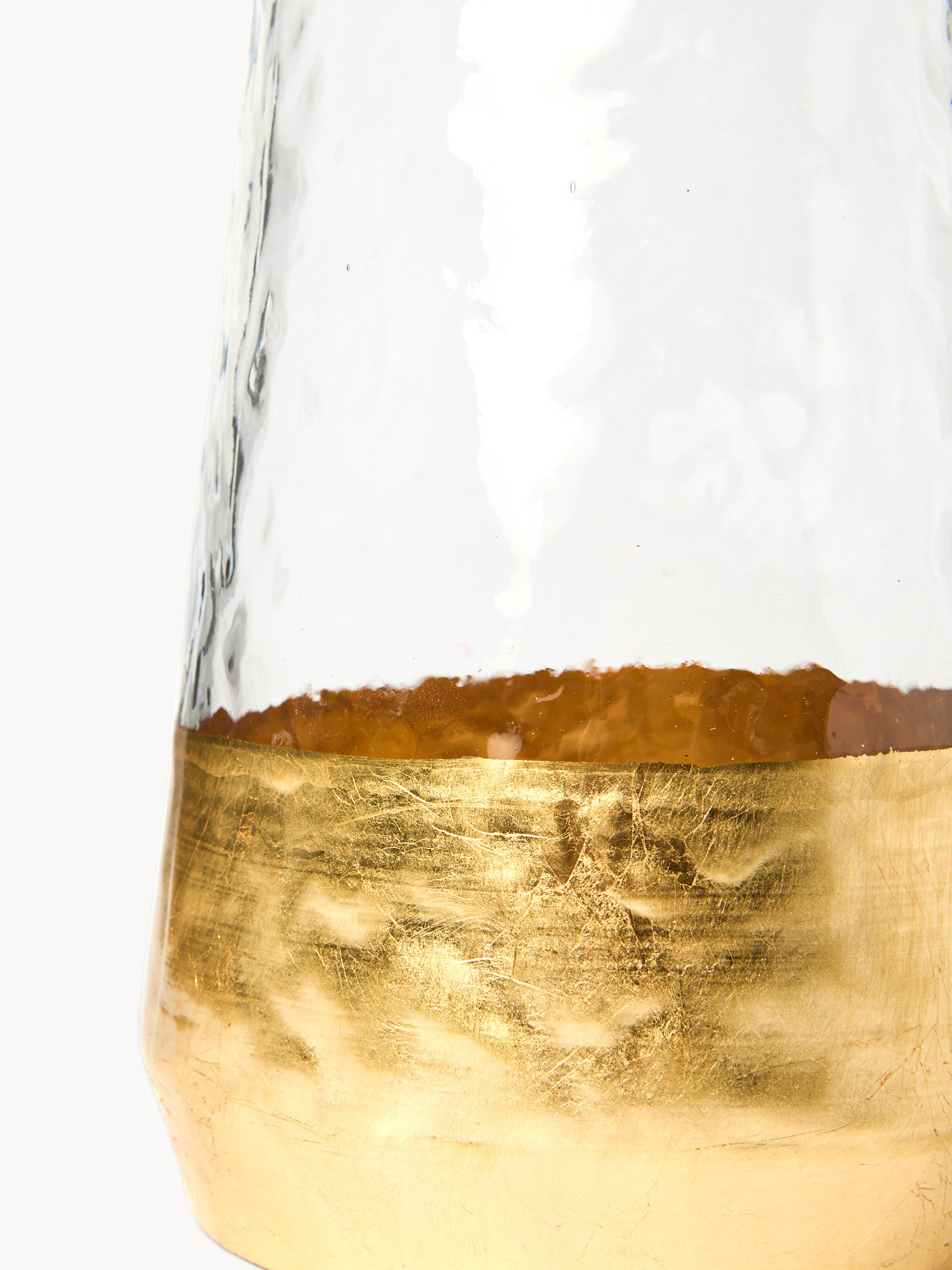 Vaso in vetro con fondo dorato