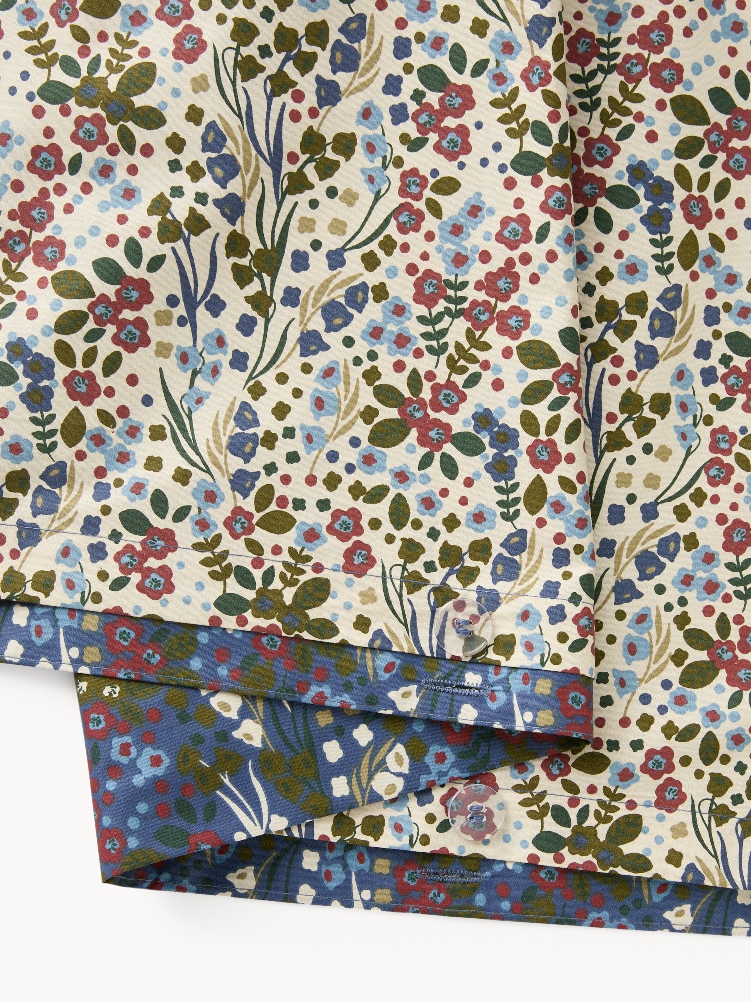 Parure lenzuolo in cotone percalle fantasia fiorellini - Prezzo di lancio