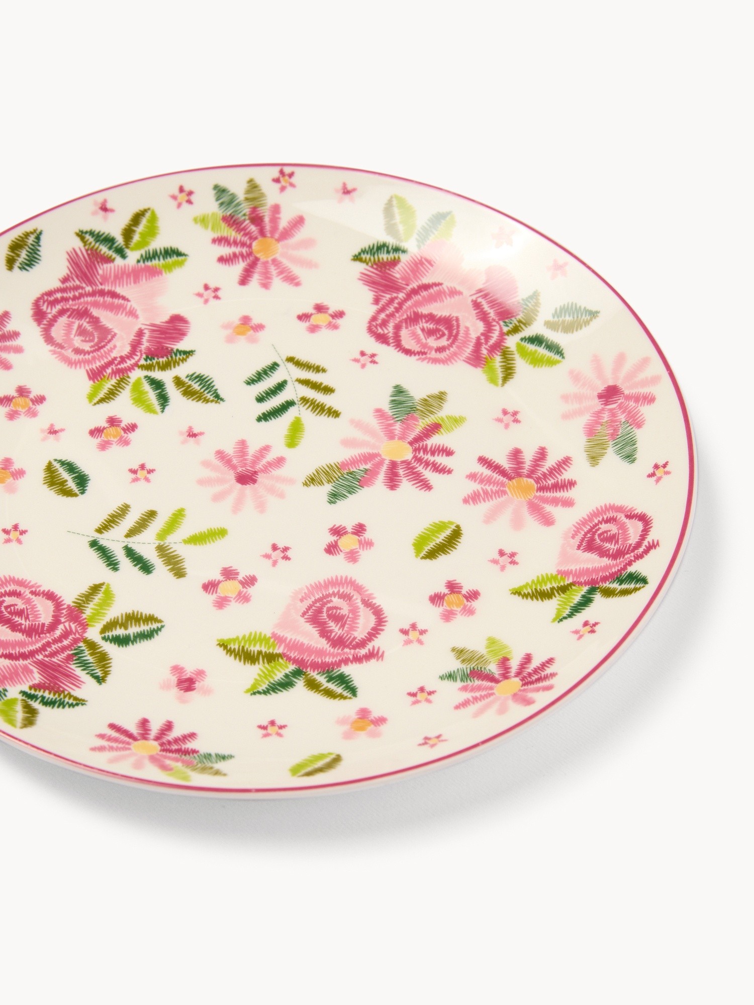 Piatti frutta in new bone china motivo rose - Prezzo di lancio