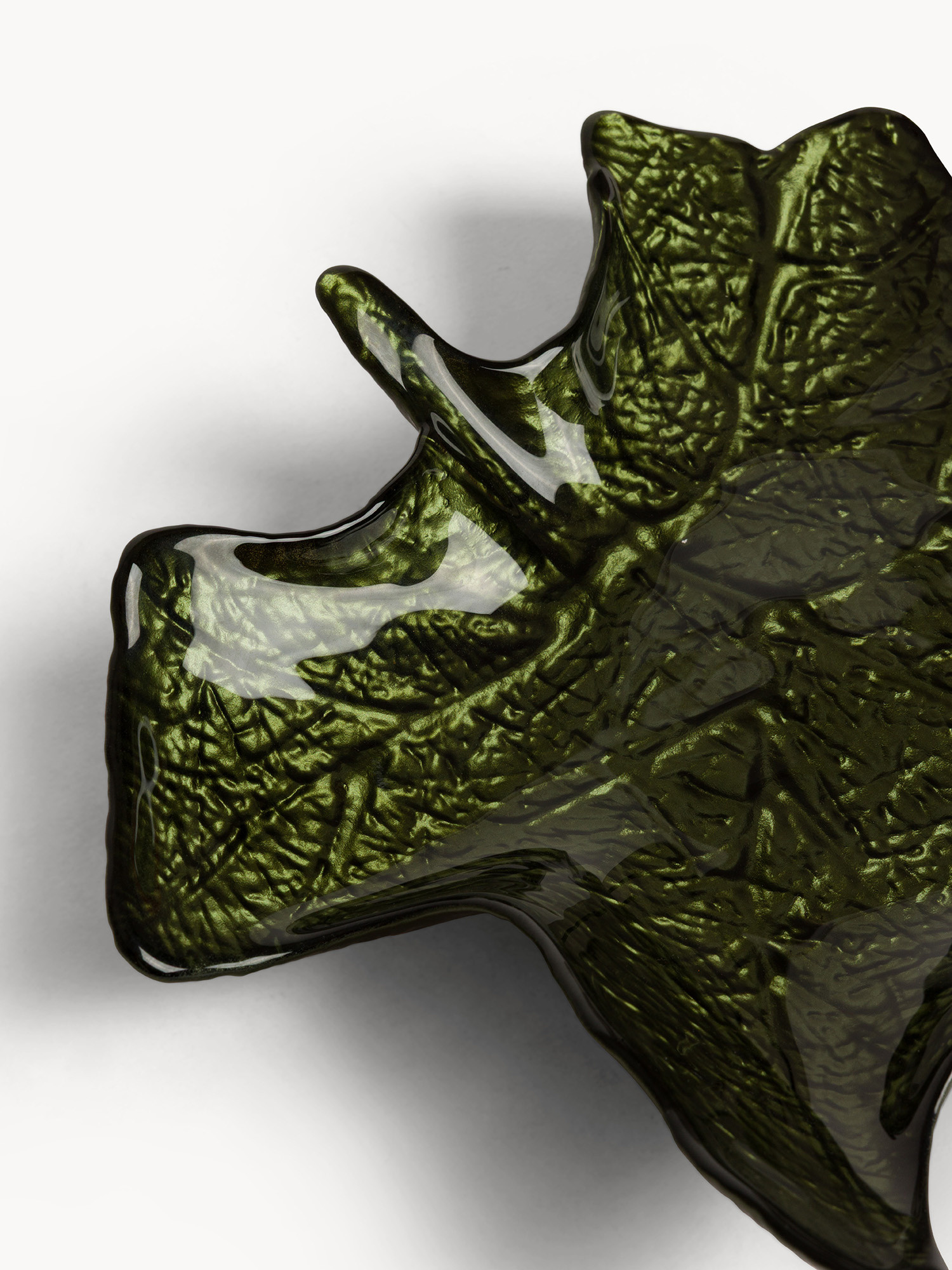 Piatto in vetro a forma foglia