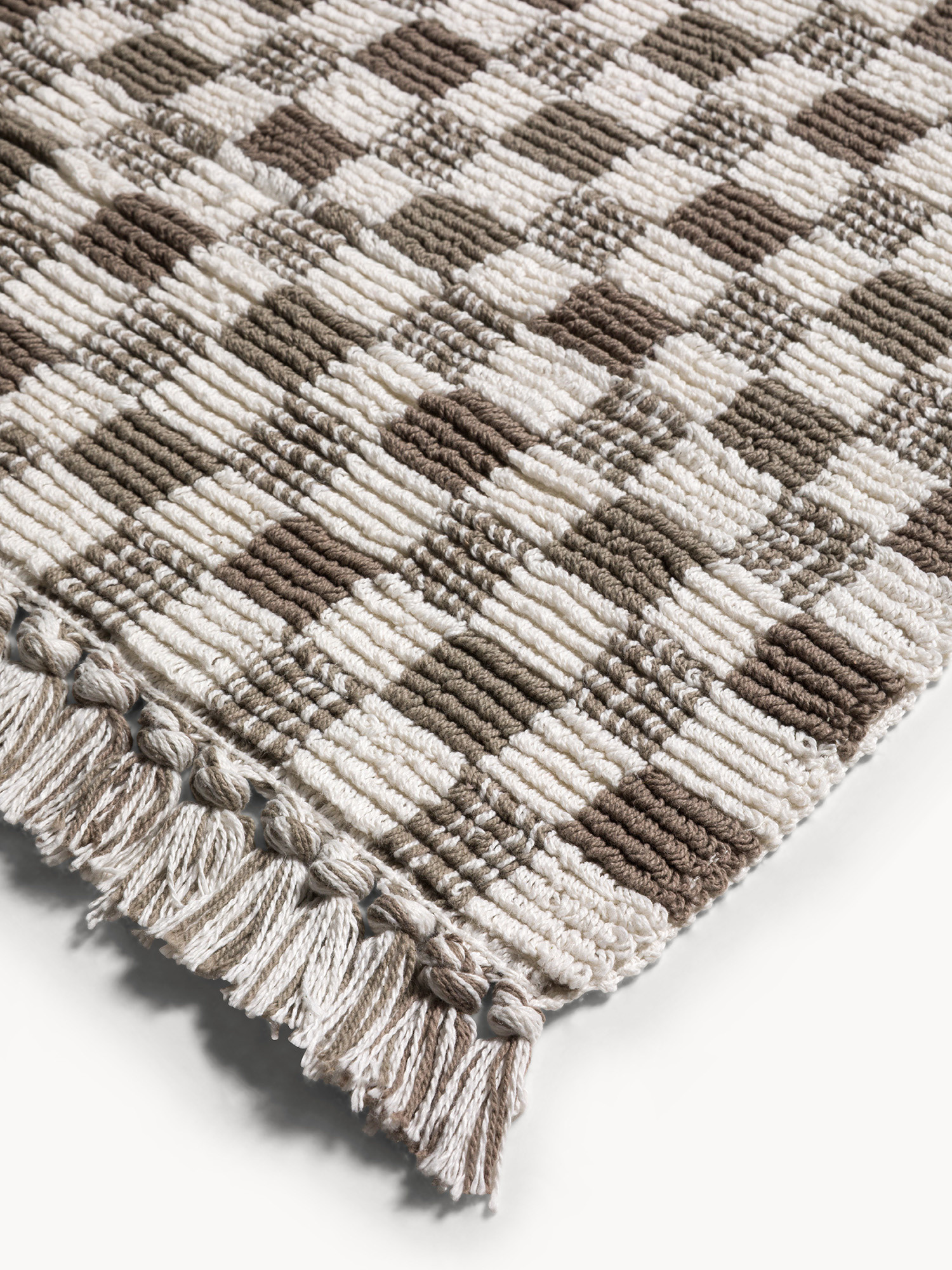 Tappeto bagno in cotone fantasia a scacchiera