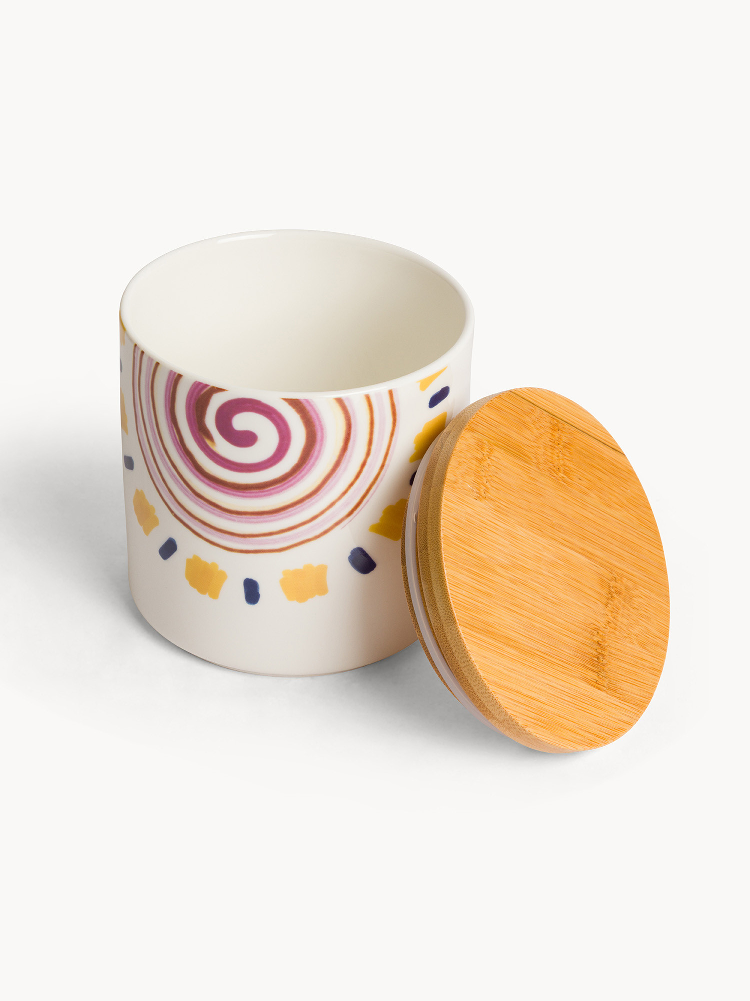 Barattolo in porcellana con coperchio in bambo