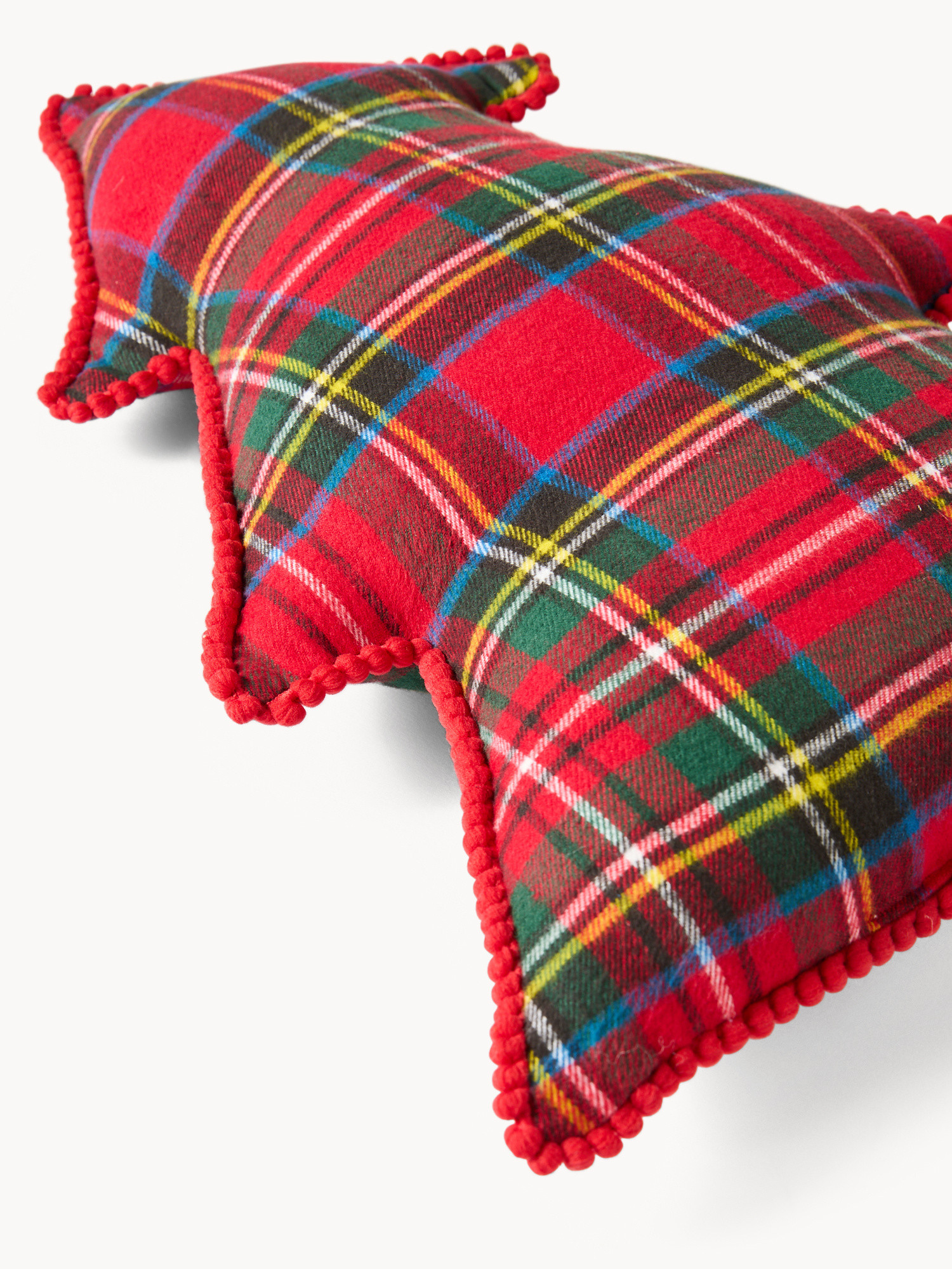 Cuscino a forma di albero di Natale tartan