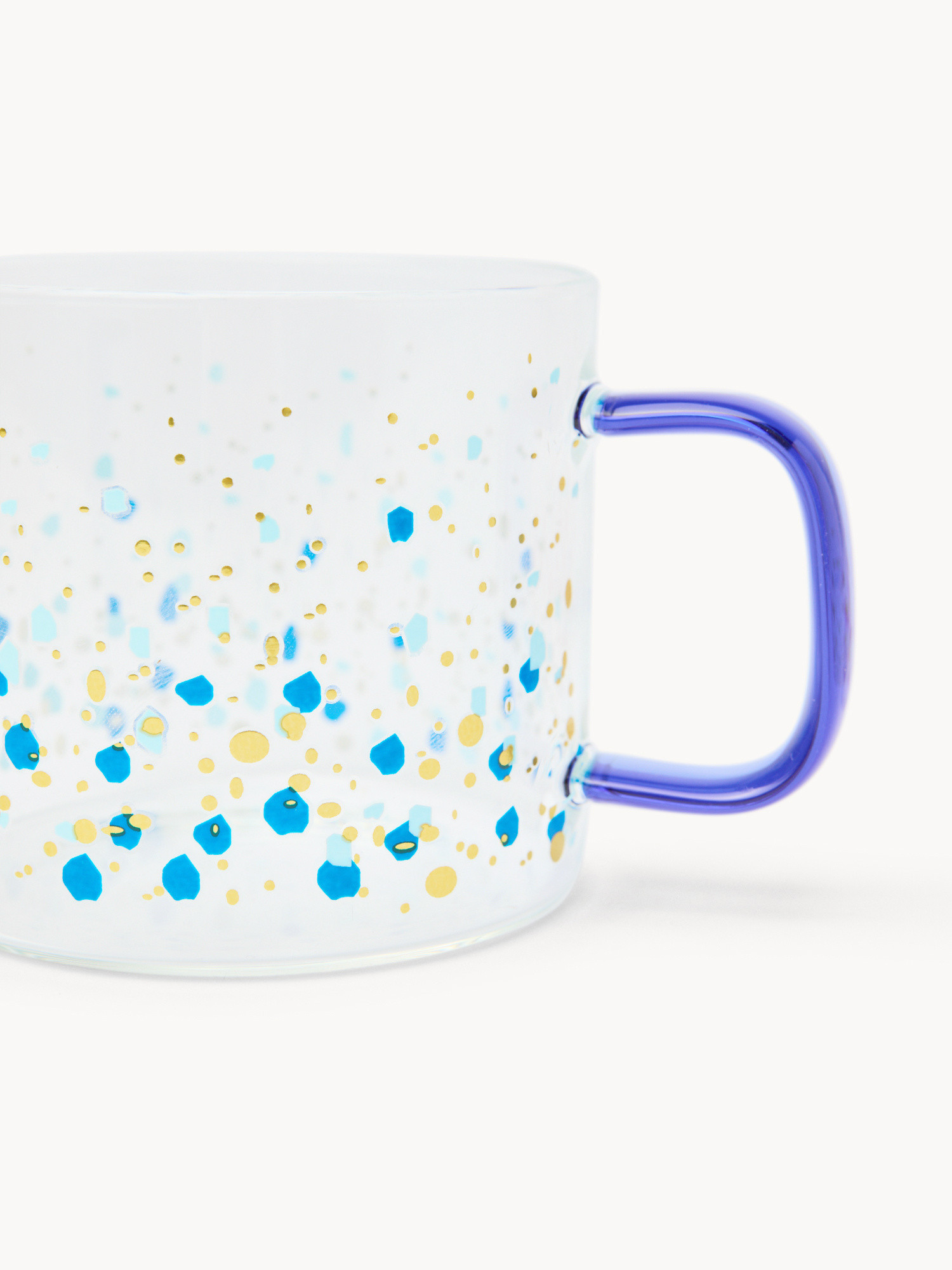 Tazze da t&egrave; in vetro borosilicato motivo dots