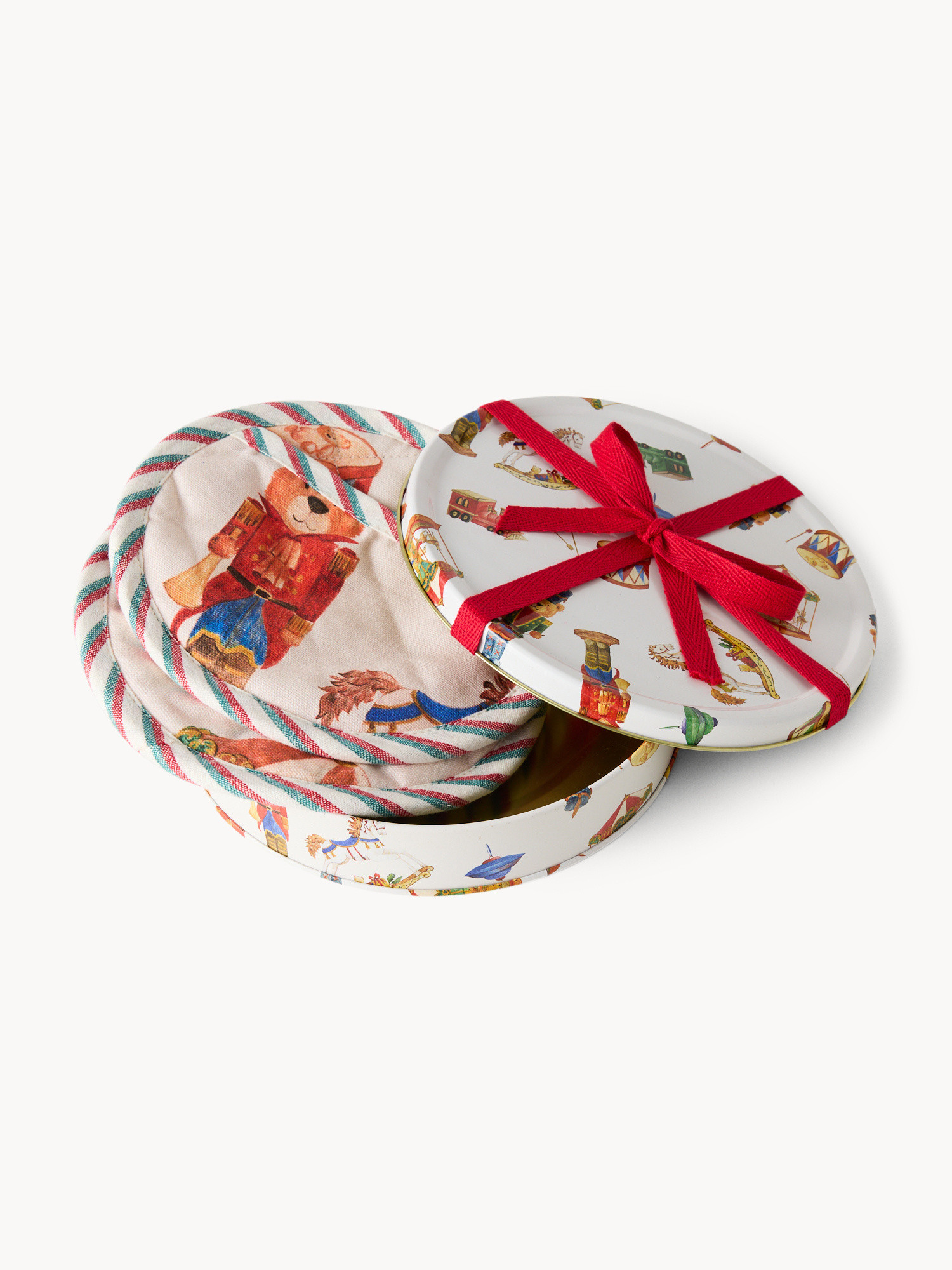 Scatola di latta regalo con set di 2 presine