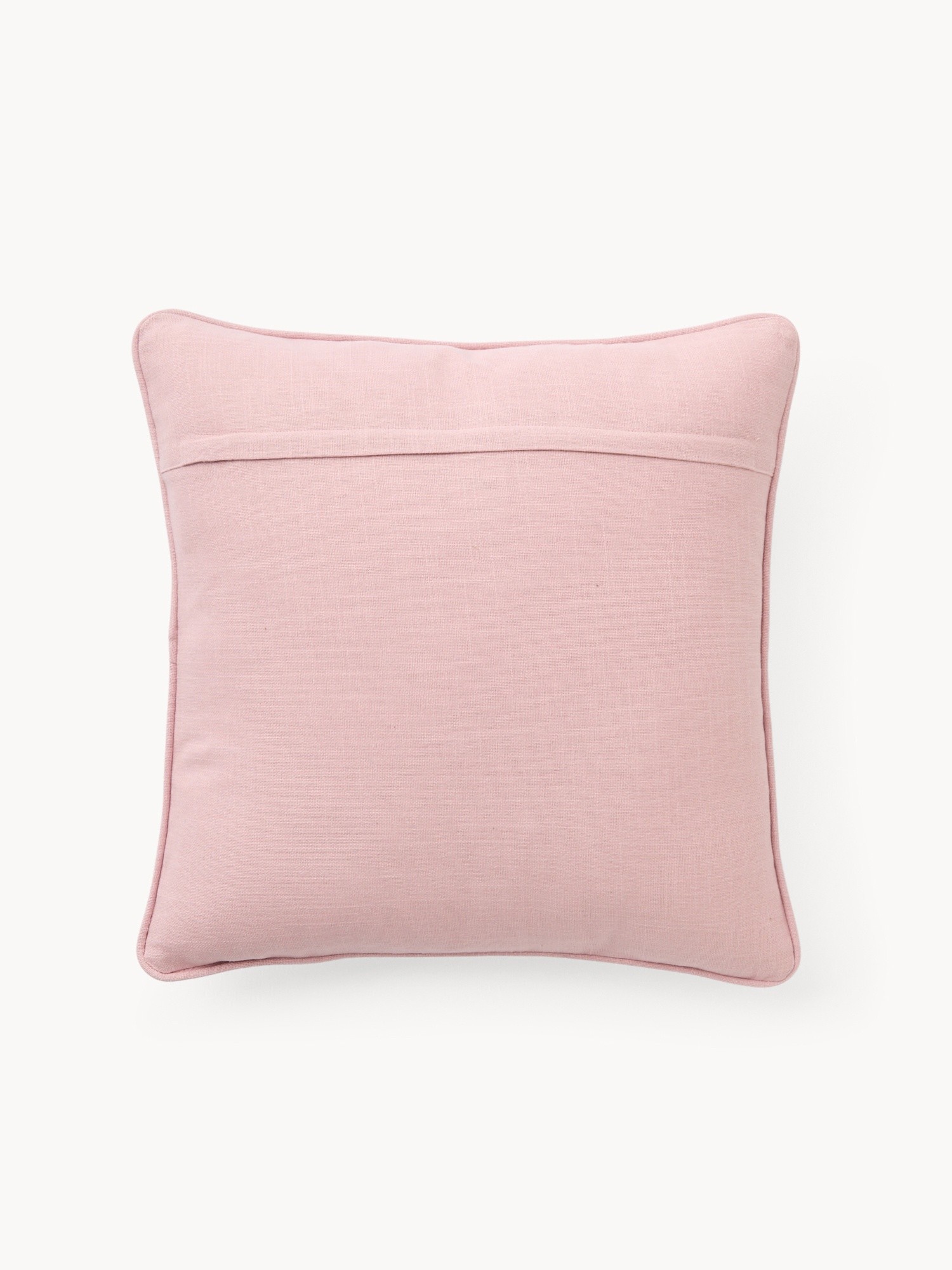 Cuscino in slub di cotone con ricamo fiorellini 45x45cm - Prezzo di lancio