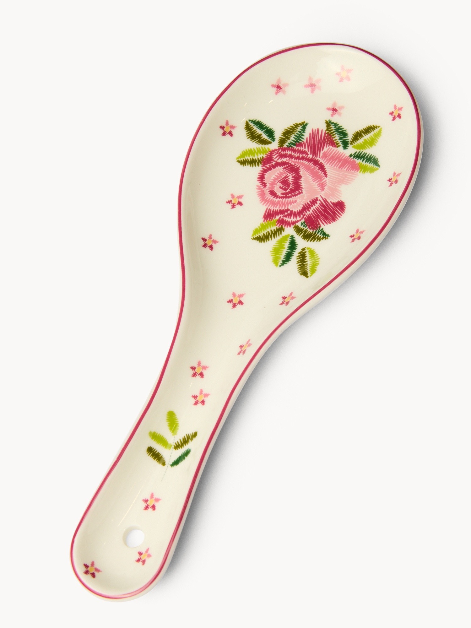 Porta mestolo in new bone china motivo rose - Prezzo di lancio