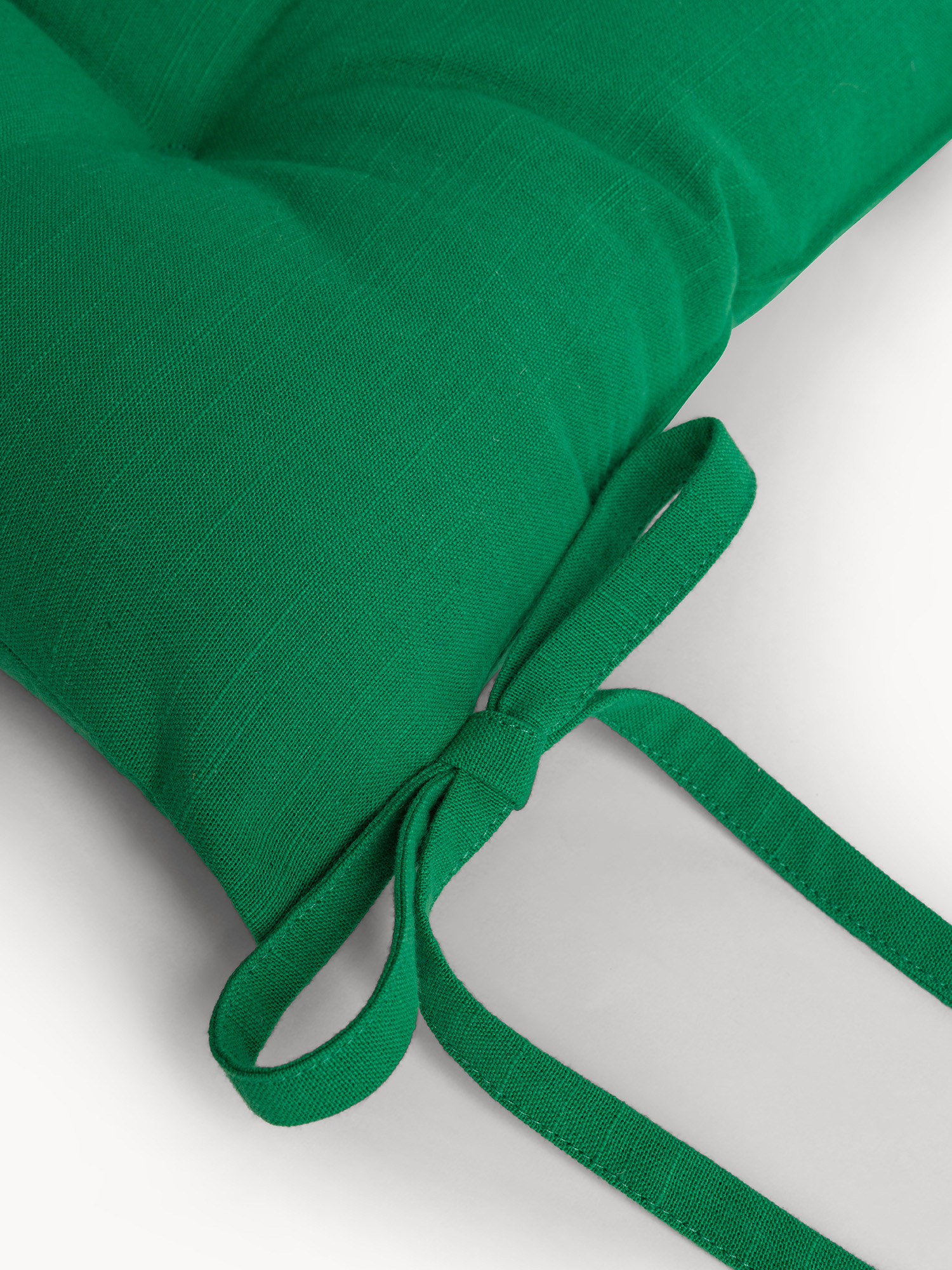 Cuscino da sedia con lacci in slub di cotone tinta unita