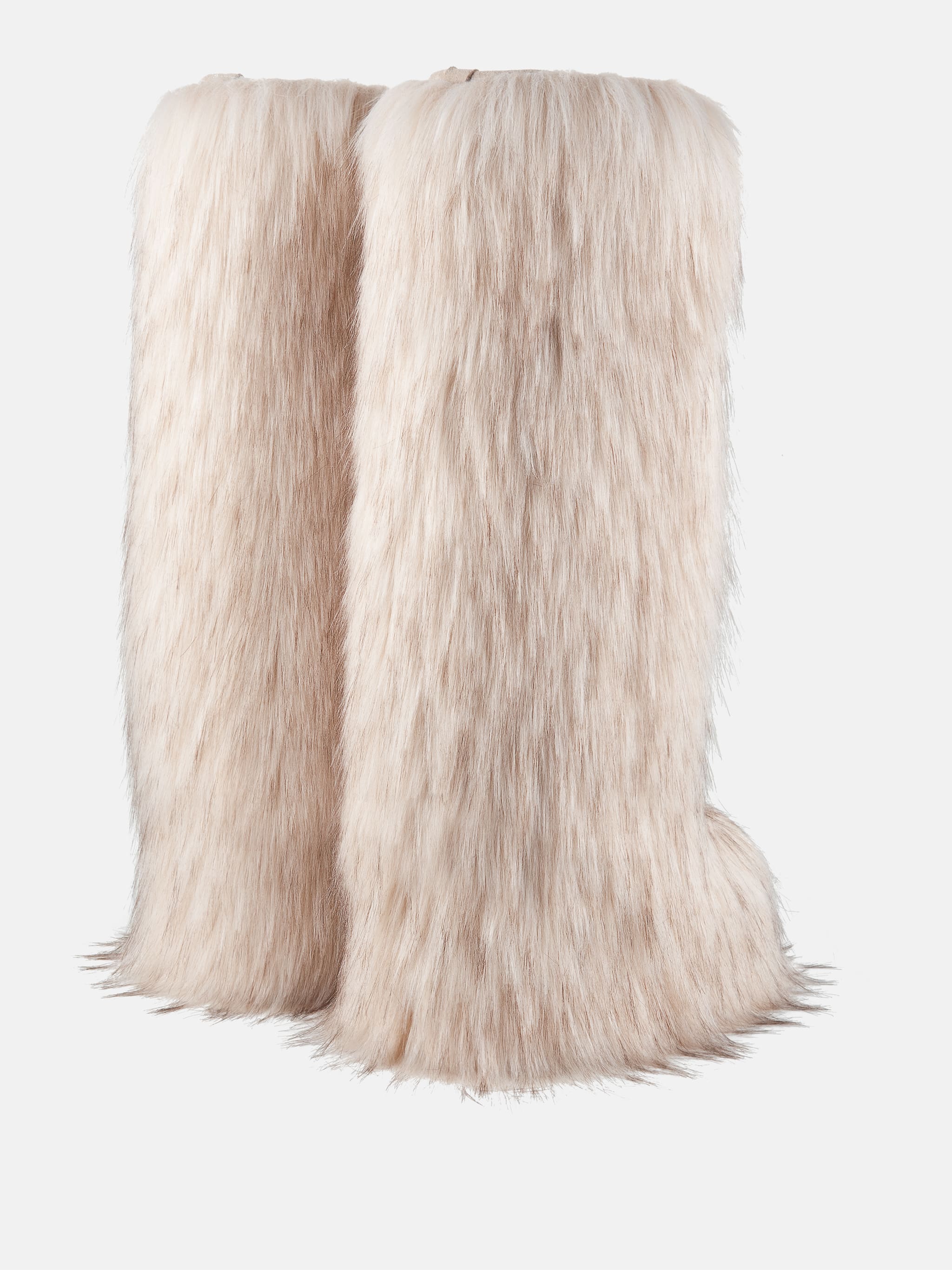 JACQUEMUS + MOON BOOT Icon Yeti High White Faux-Fur Boots