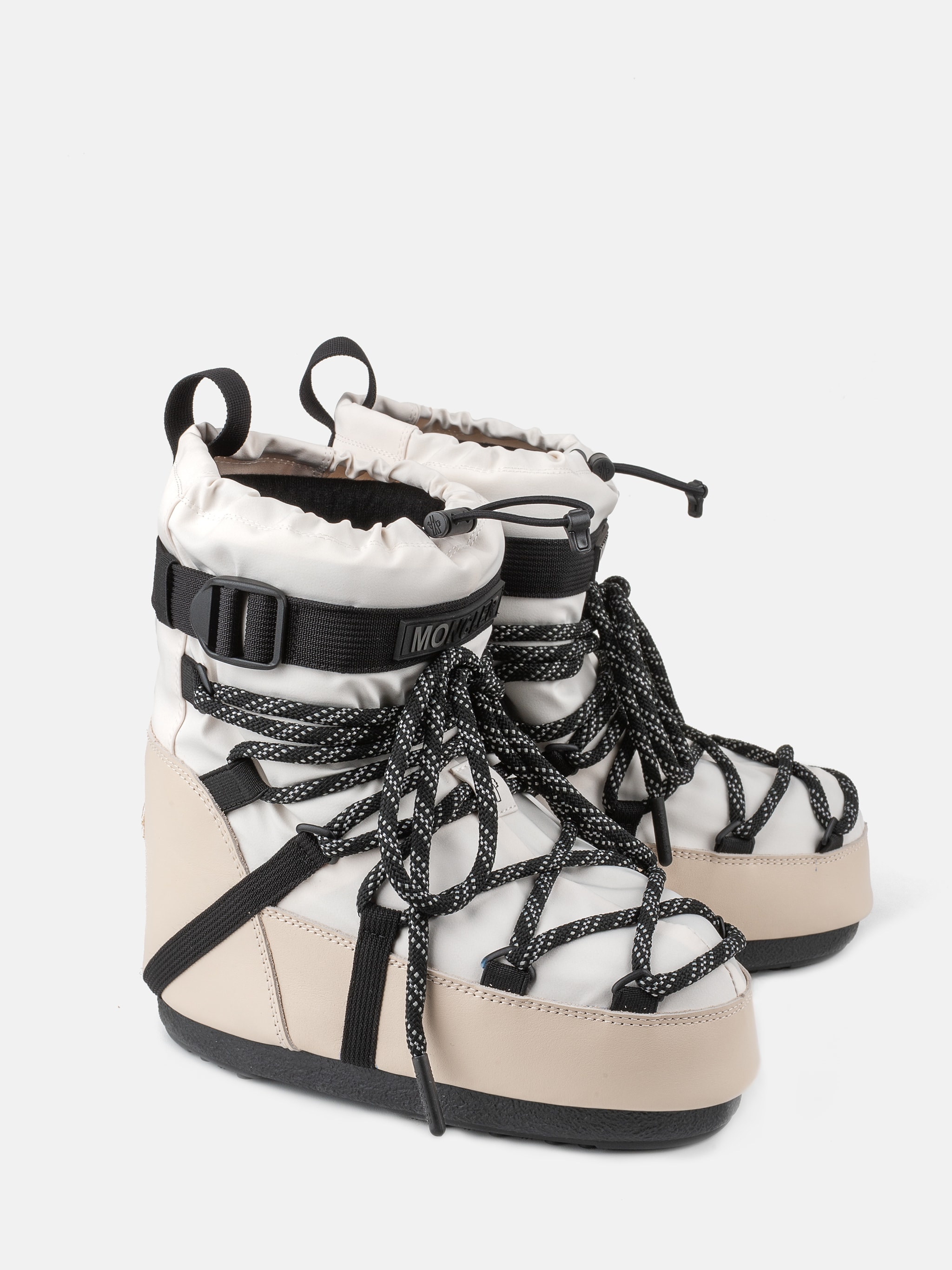 MOON BOOT X MONCLER GRENOBLE ICON LOW WHITE BOOTS